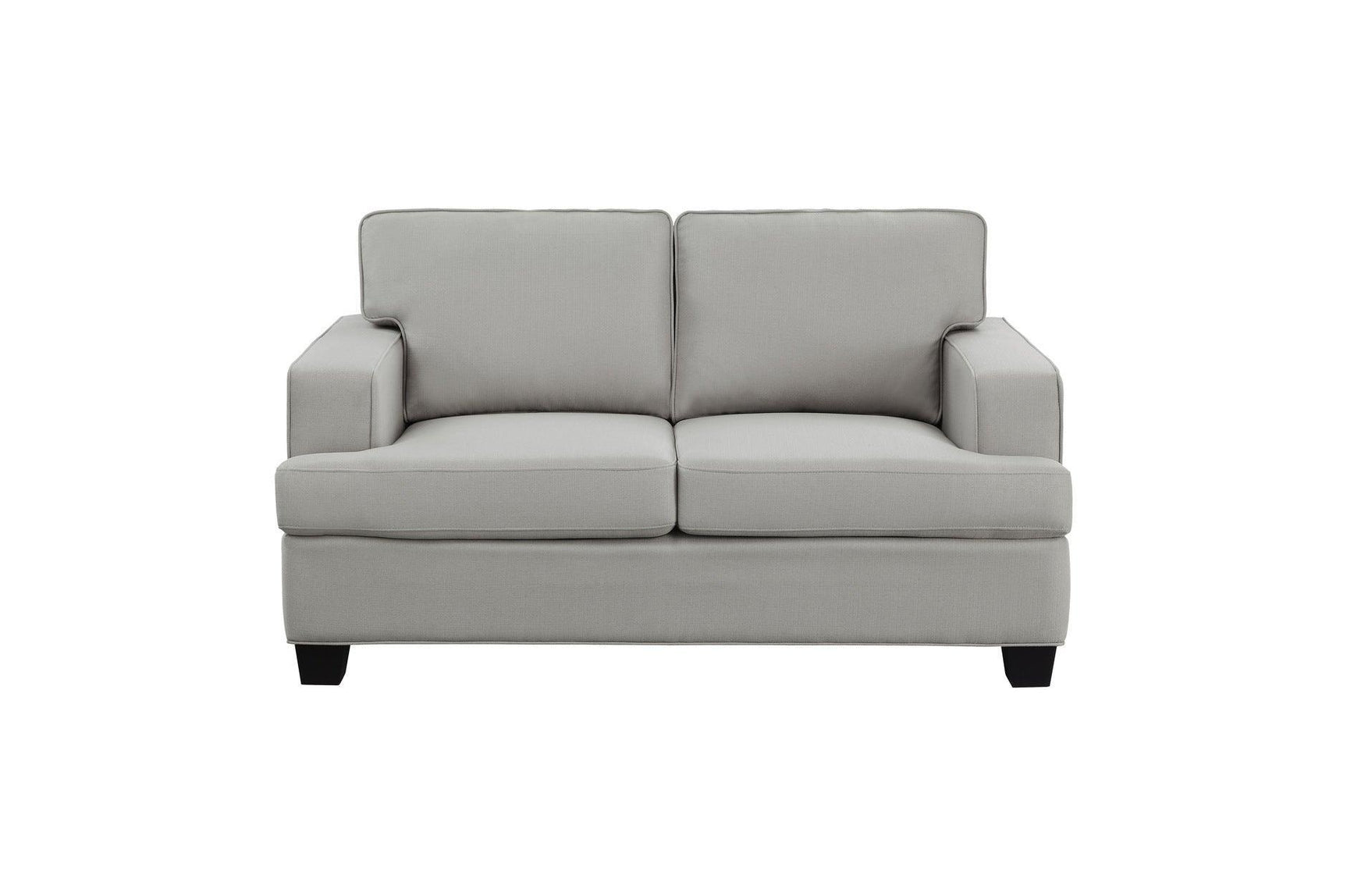 Elmont Khaki Solid Wood And Plywood Textured Fabric Upholstery 2Pc Set: Sofa, Love - Ella Furniture