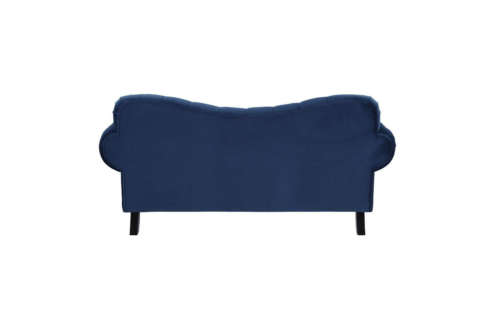 Rosalie Navy Modern Traditional Solid Wood Plywood Velvet Upholstery Tufted 2Pc Set: Sofa, Love - Ella Furniture