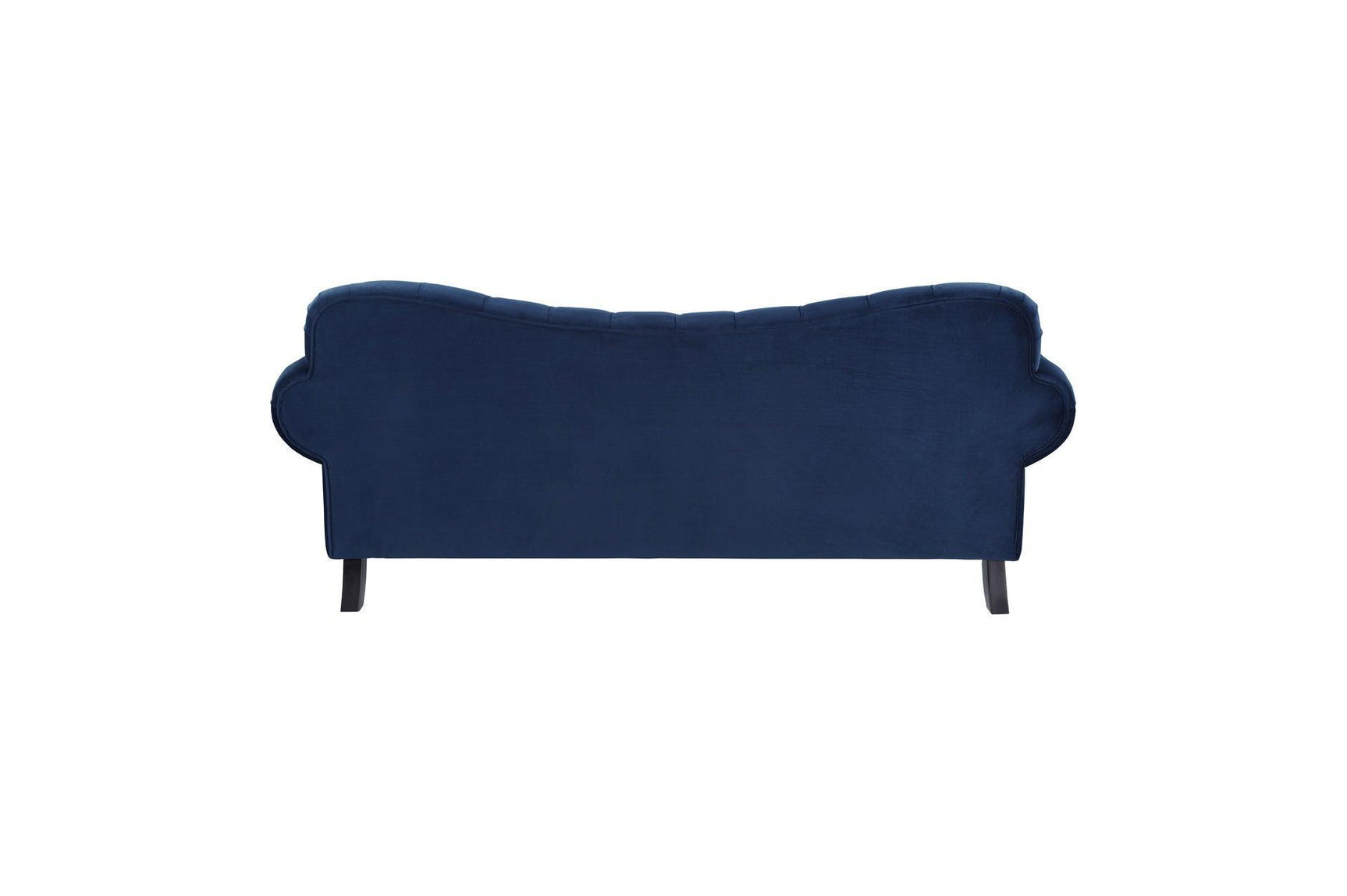Rosalie Navy Modern Traditional Solid Wood Plywood Velvet Upholstery Tufted 2Pc Set: Sofa, Love - Ella Furniture