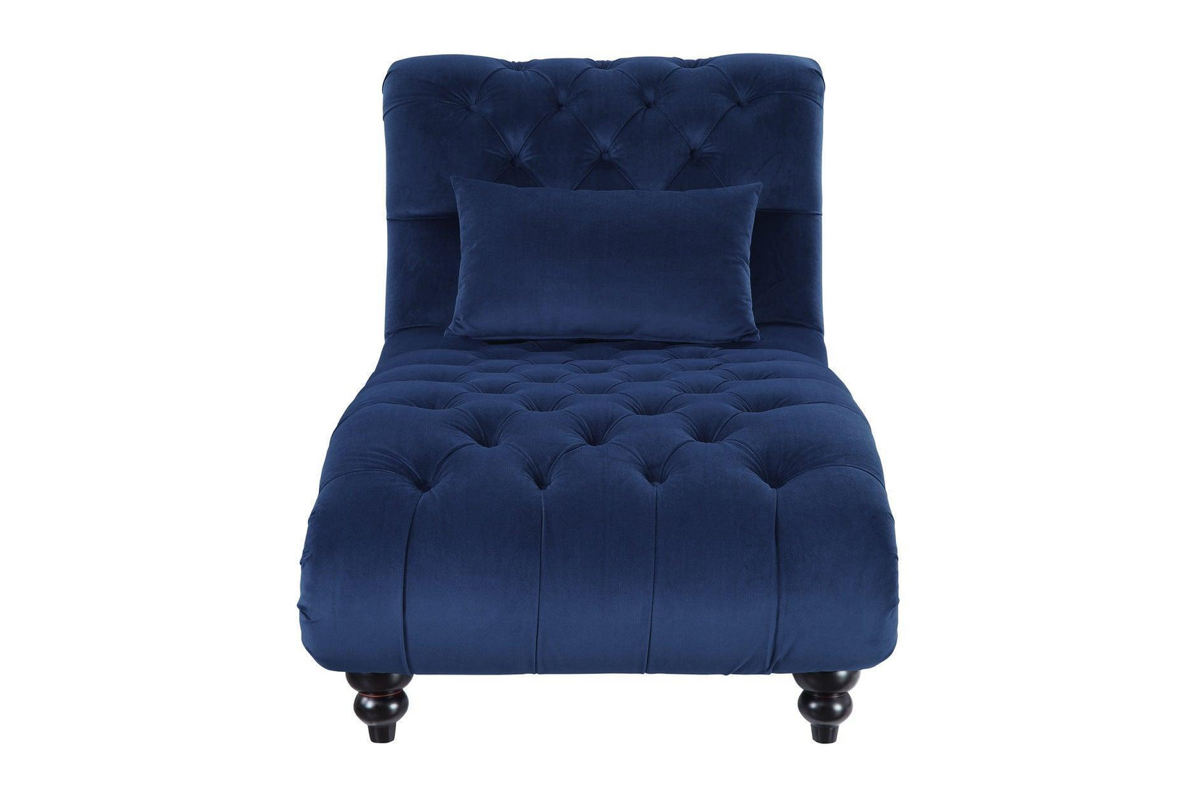 Rosalie Navy Modern Traditional Solid Wood Plywood Velvet Upholstery Tufted 2Pc Set: Sofa, Love - Ella Furniture