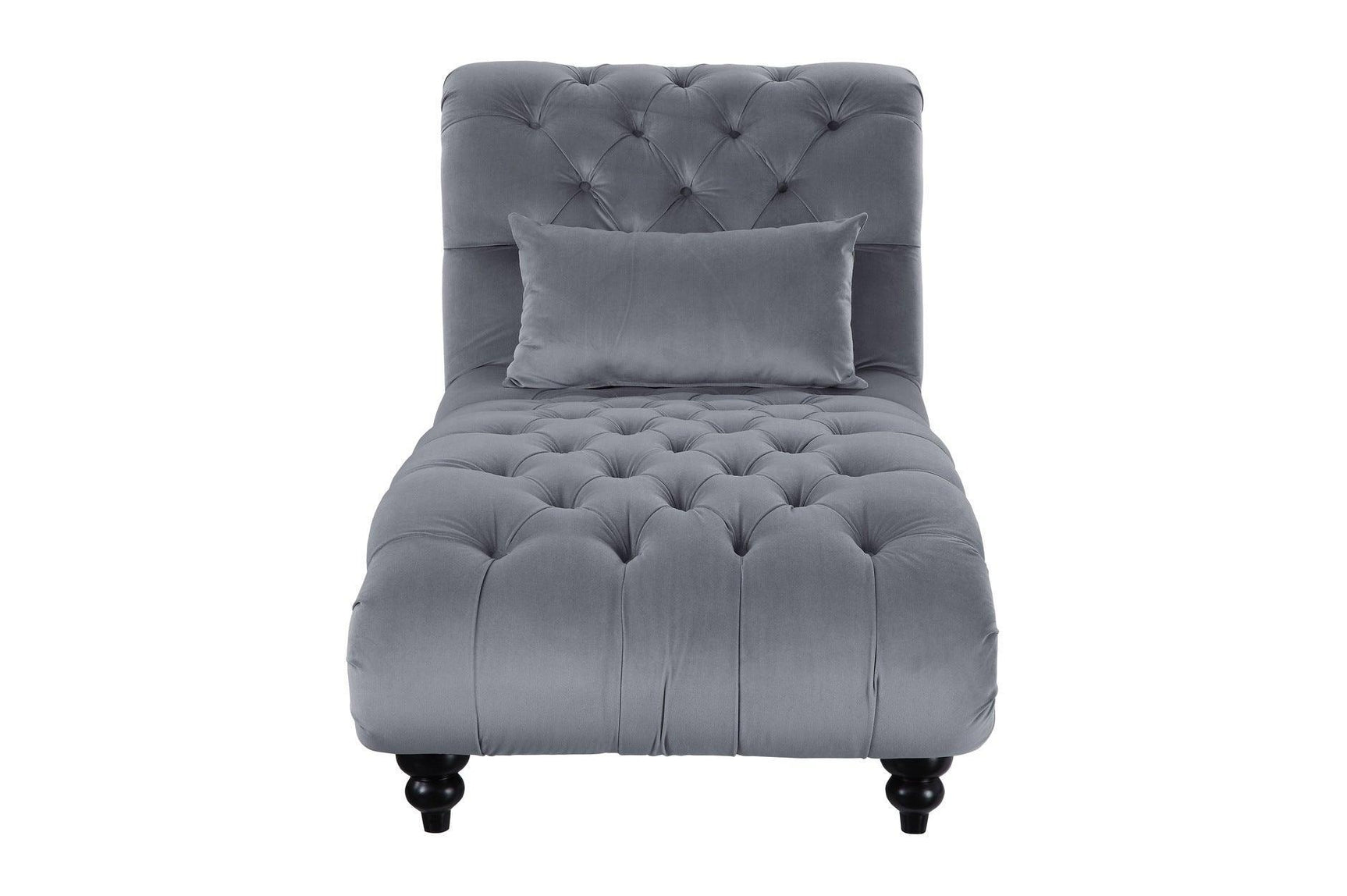 Rosalie Dark Gray Modern Traditional Solid Wood Plywood Velvet Tufted 2Pc Set: Sofa, Love - Ella Furniture