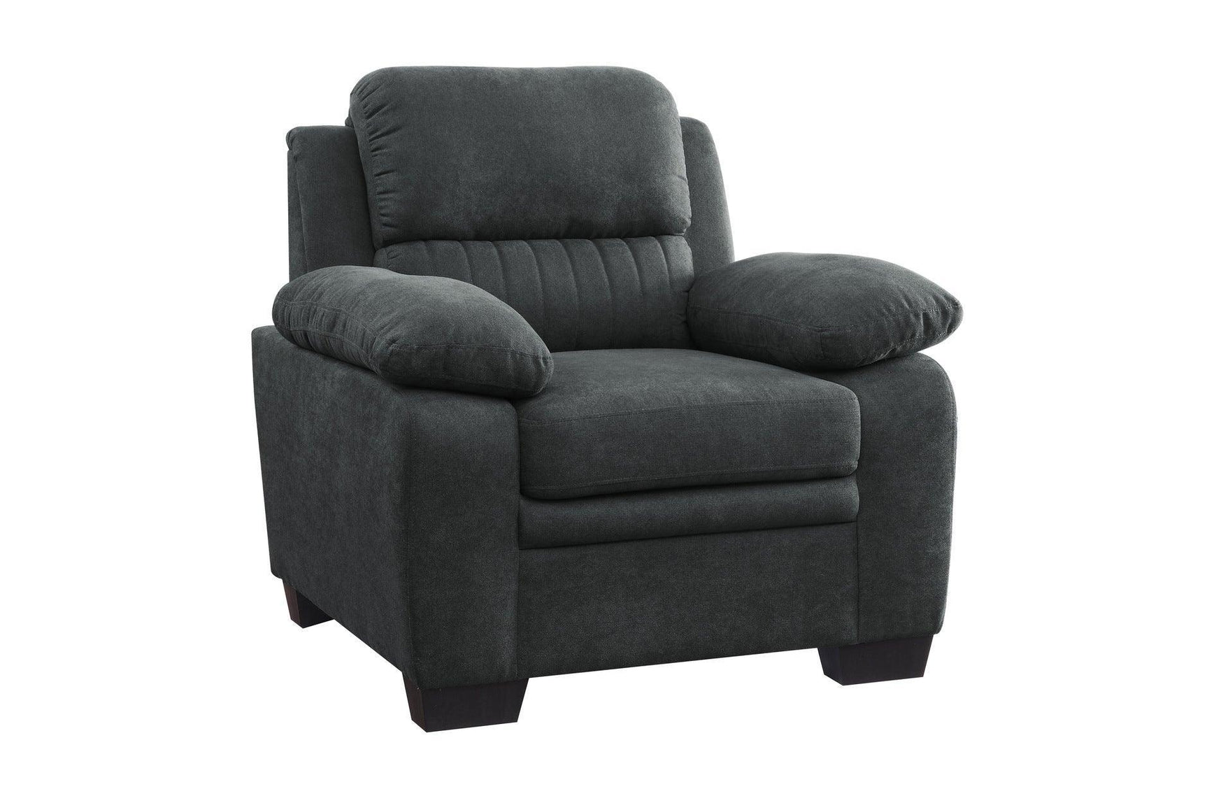 Holleman Dark Gray Solid Wood And Plywood Textured Fabric Upholstery 2Pc Set: Sofa, Love - Ella Furniture