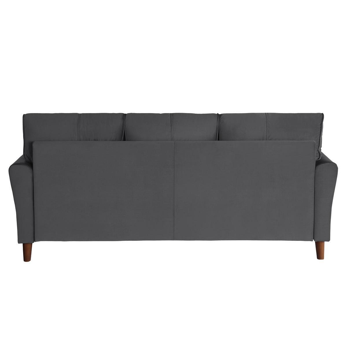 Dunleith Gray Solid Wood And Plywood Velvet Fabric Polyester Upholstered Tufted Sofa - Ella Furniture
