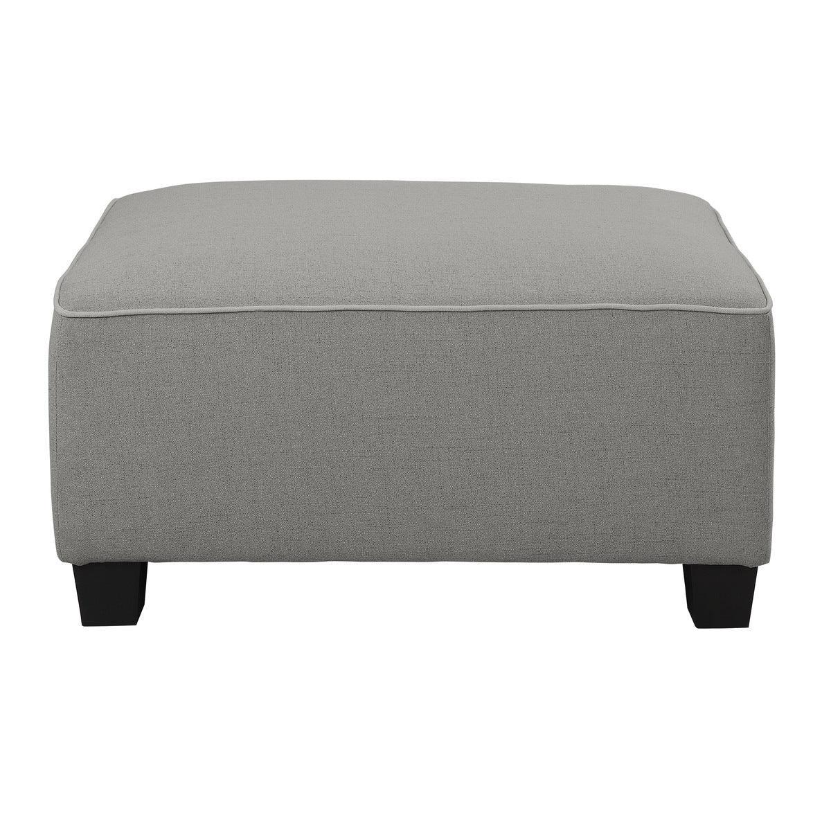 Jayne Gray Solid Wood And Plywood Textured Fabric Upholstery 5-Piece Modular Sectional With Ottoman - Ella Furniture