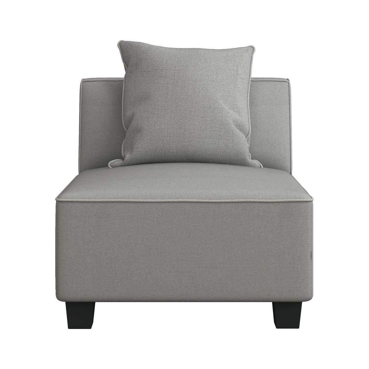 Jayne Gray Solid Wood And Plywood Textured Fabric Upholstery 5-Piece Modular Sectional With Ottoman - Ella Furniture