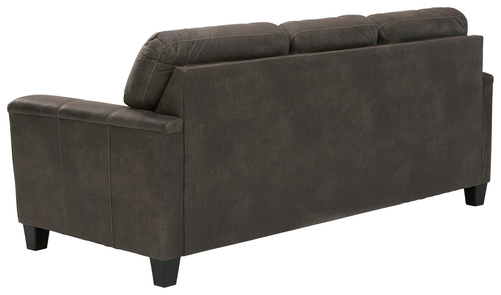 Navi Smoke Faux Leather Queen Sofa Sleeper - Ella Furniture