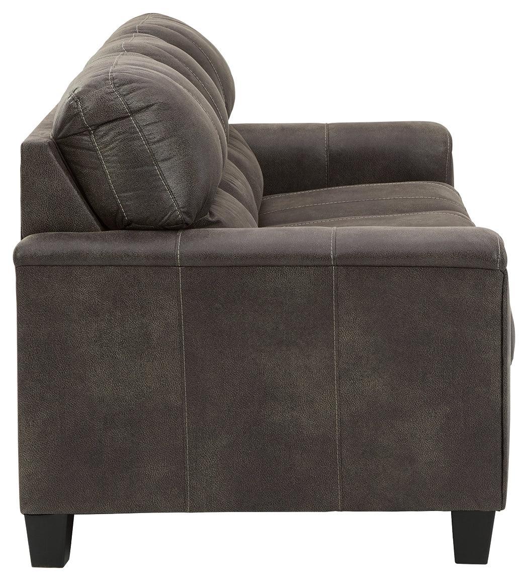 Navi Smoke Faux Leather Queen Sofa Sleeper - Ella Furniture