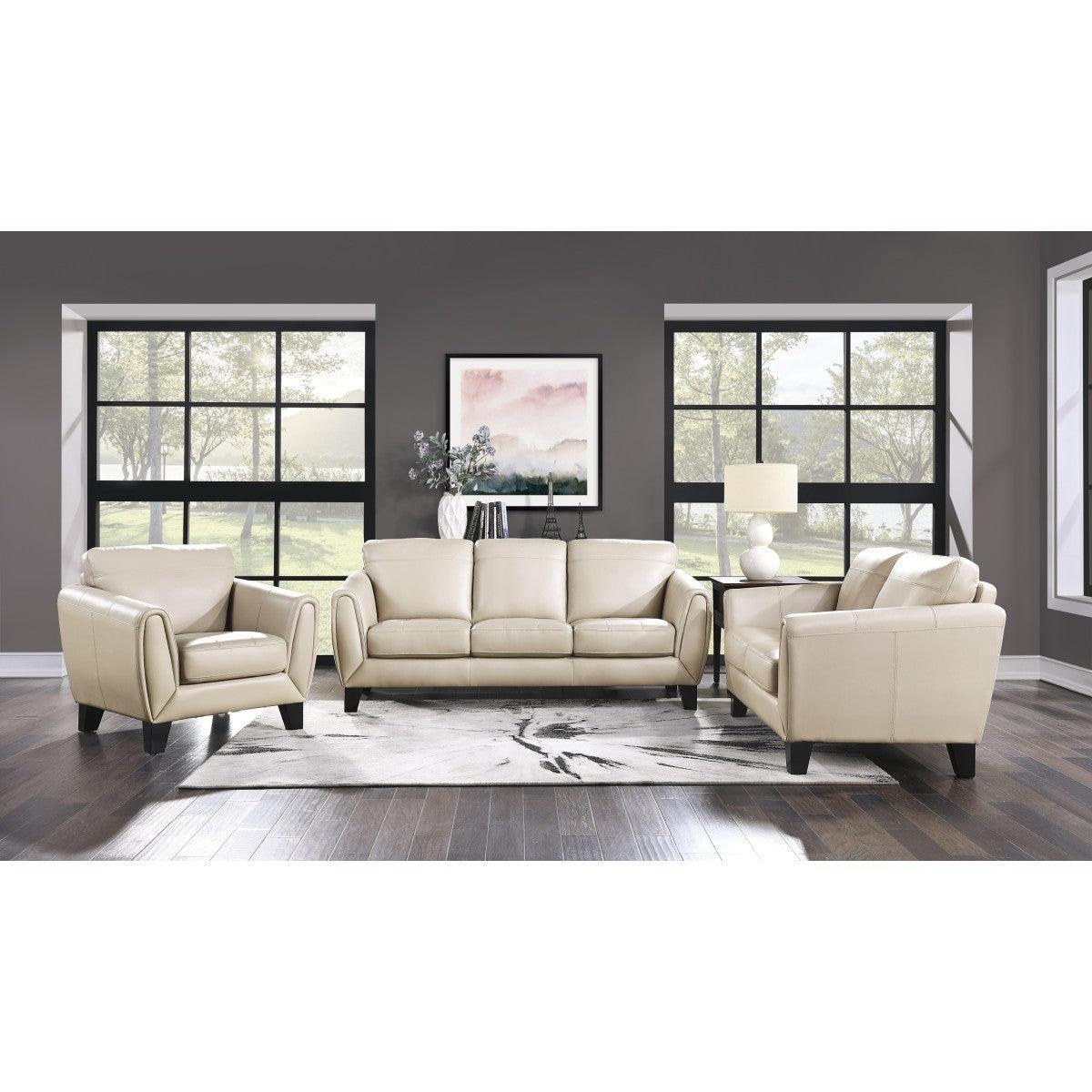 Morelia Beige Traditional Solid Wood And Plywood Chenille Fabric Upholstery Loveseat - Ella Furniture