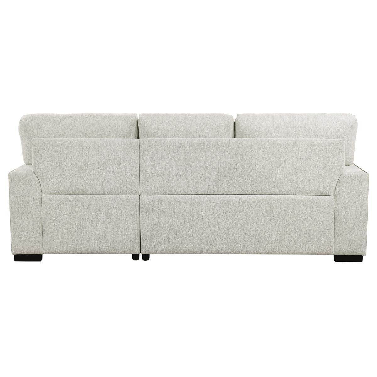 Morelia Beige Chenille Fabric Upholstery 2-Piece Sectional With Pull-out Bed And Right Chaise - Ella Furniture