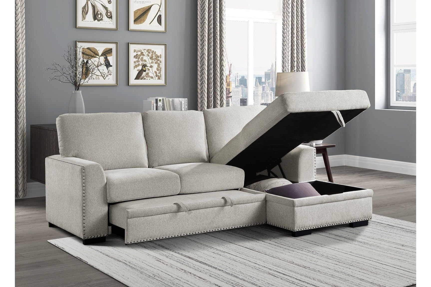 Morelia Beige Casual Solid Wood And Plywood Chenille Fabric Upholstery 2Pc Set: Sofa, Love - Ella Furniture