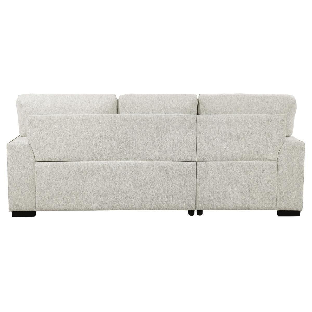 Morelia Beige Chenille Fabric Upholstery 2-Piece Sectional With Pull-out Bed And Left Chaise - Ella Furniture