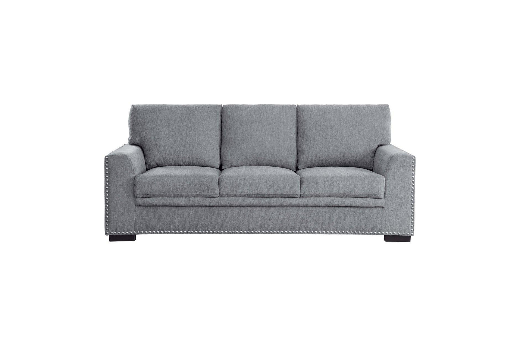 Morelia Dark Gray Solid Wood And Plywood Chenille Fabric Upholstery 2Pc Set: Sofa, Love - Ella Furniture