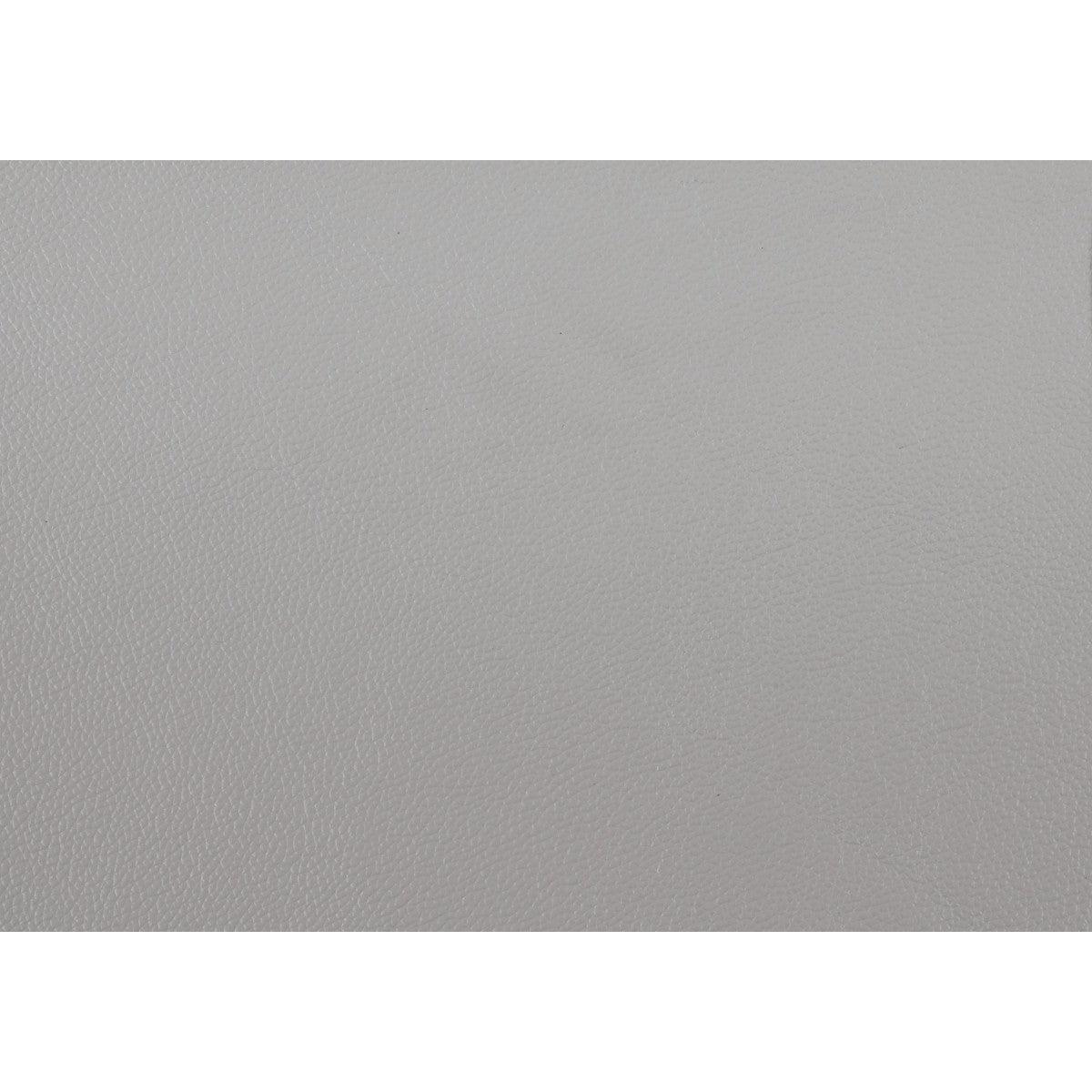 Mischa Silver Gray 100% Top Grain Leather Where The Body Touches, All Else Faux Leather Sofa - Ella Furniture