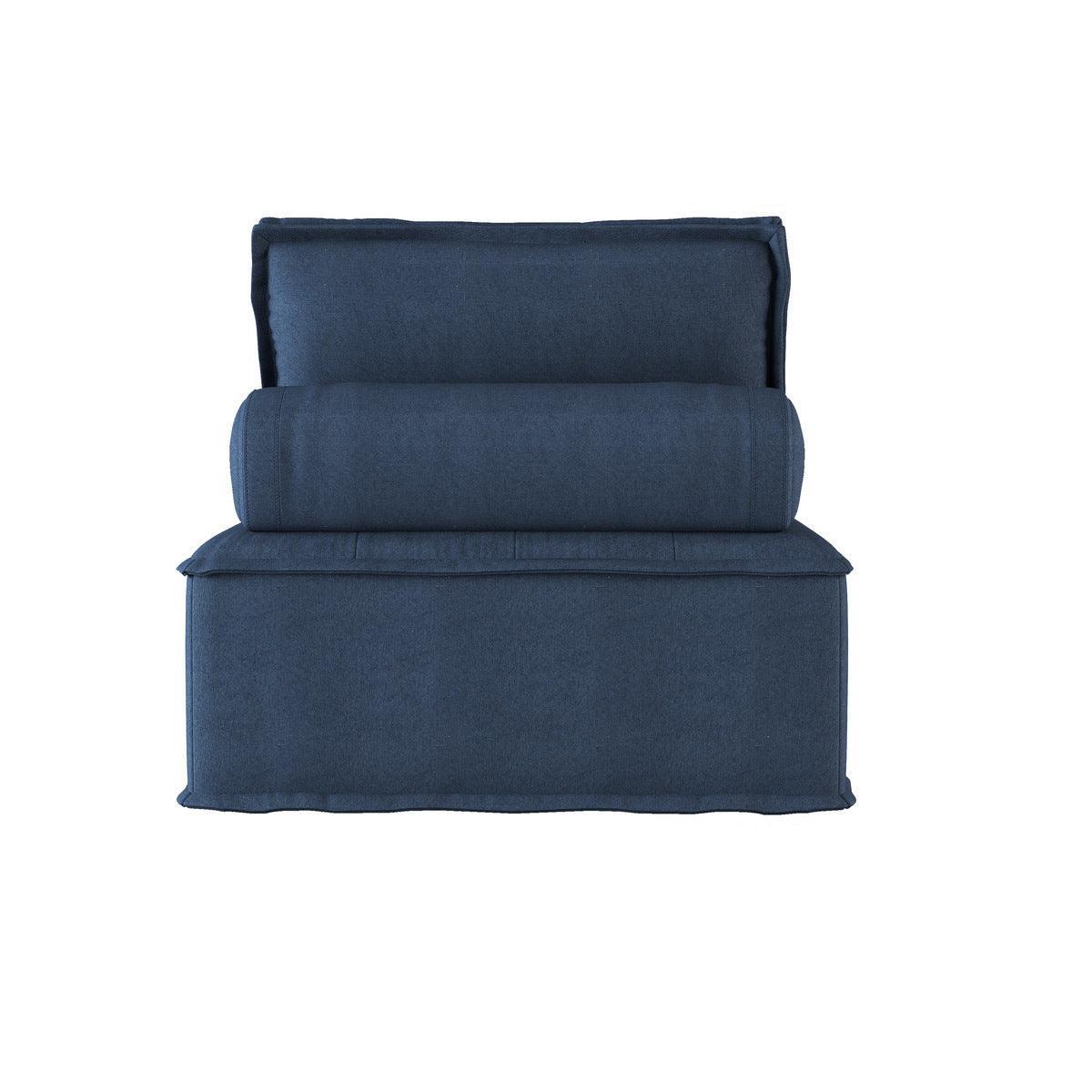 Ulrich Blue Solid Wood And Plywood Textured Fabric Upholstered Tufted Sofa - Ella Furniture