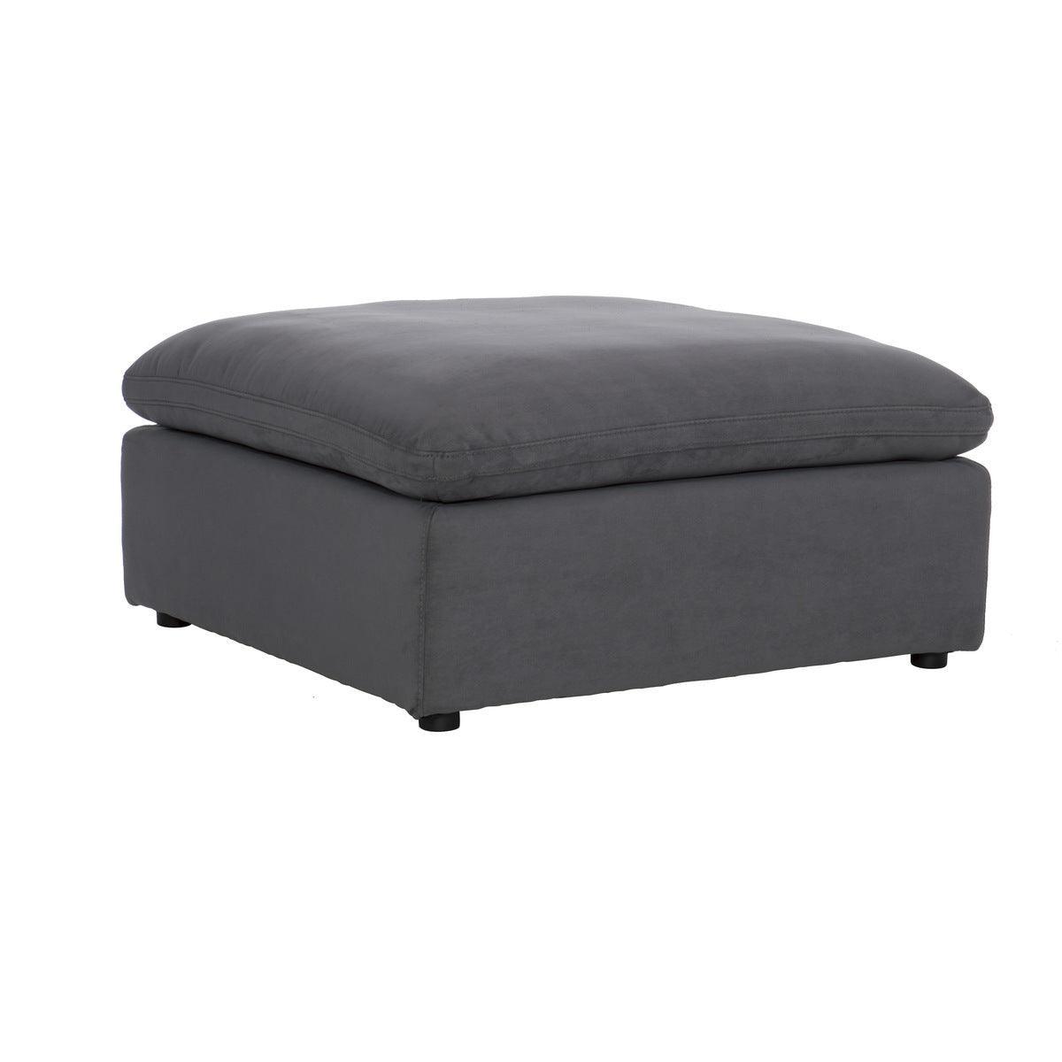 Guthrie Gray Solid Wood, PlywoodTextured Fabric Upholstery 4-Piece Modular Sectional With Ottoman - Ella Furniture