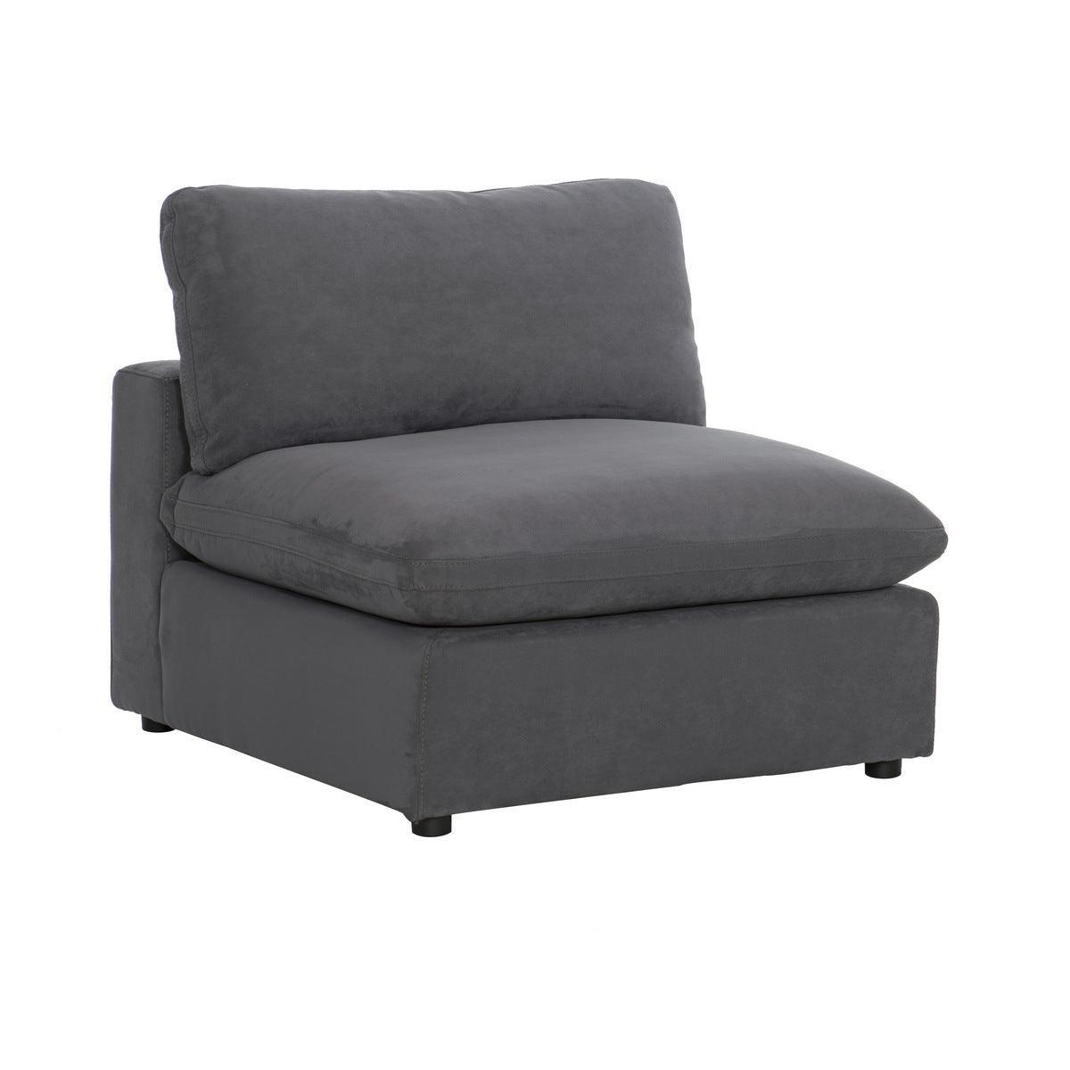 Ulrich Gray Solid Wood And Plywood Textured Fabric Upholstery 4-Piece Modular Sectional With Ottoman - Ella Furniture