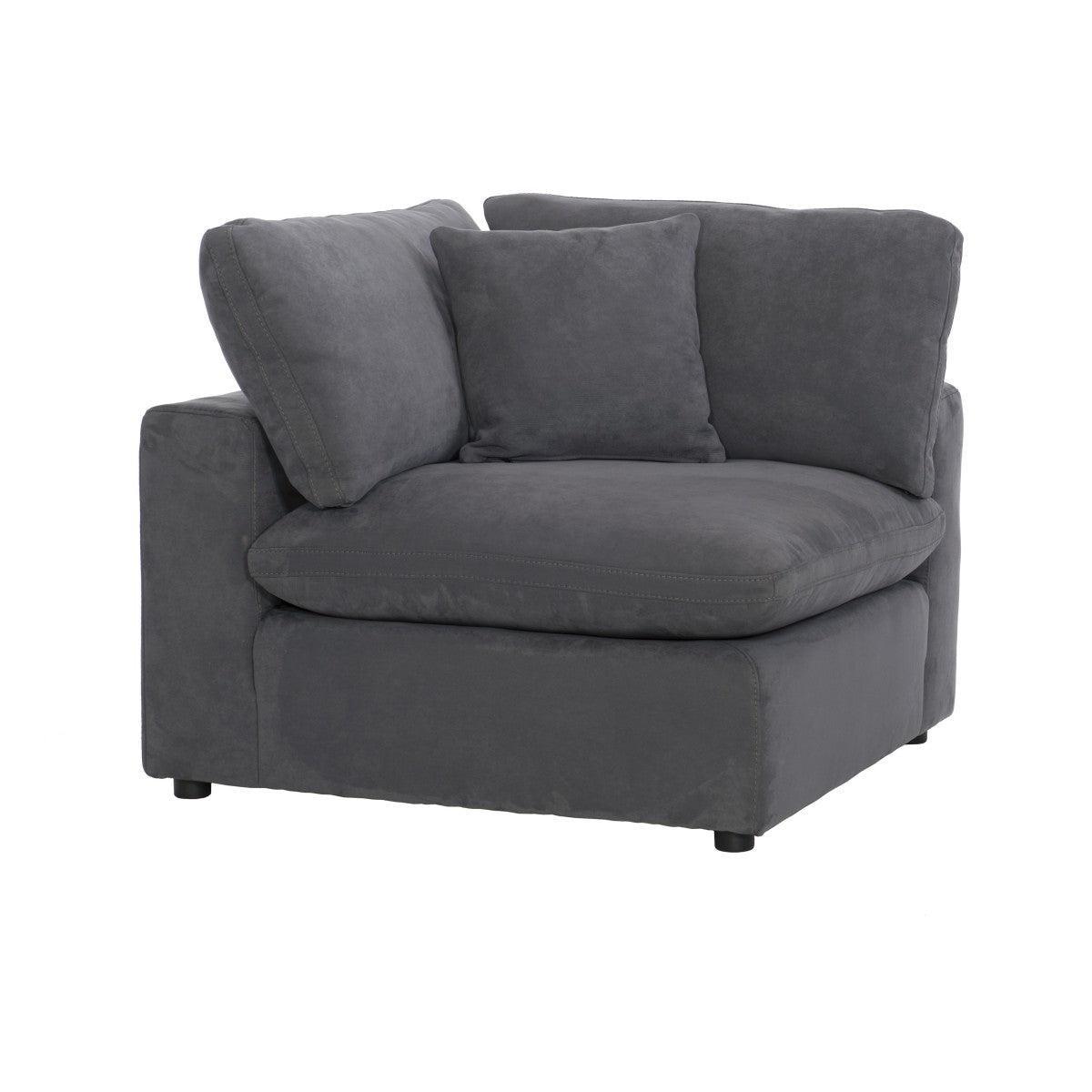Guthrie Gray Solid Wood And Plywood Textured Microfiber Upholstery 4-Piece Modular Sectional - Ella Furniture