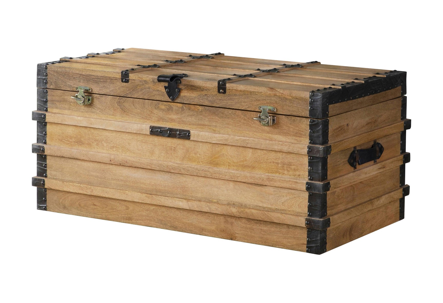 Simmons Rectangular Storage Trunk Natural And Black - Ella Furniture