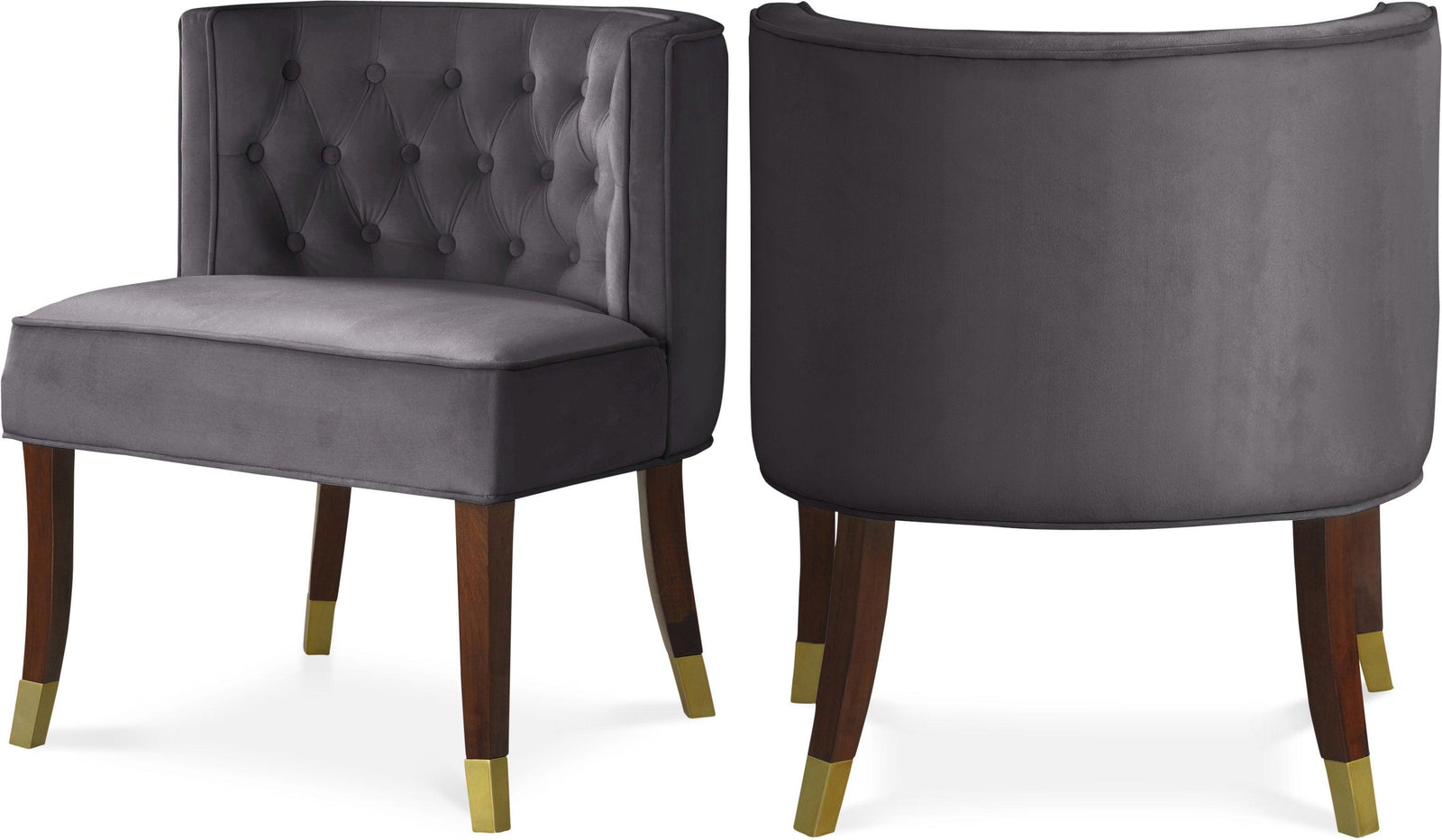 Perry Grey Velvet Dining Chair - Ella Furniture