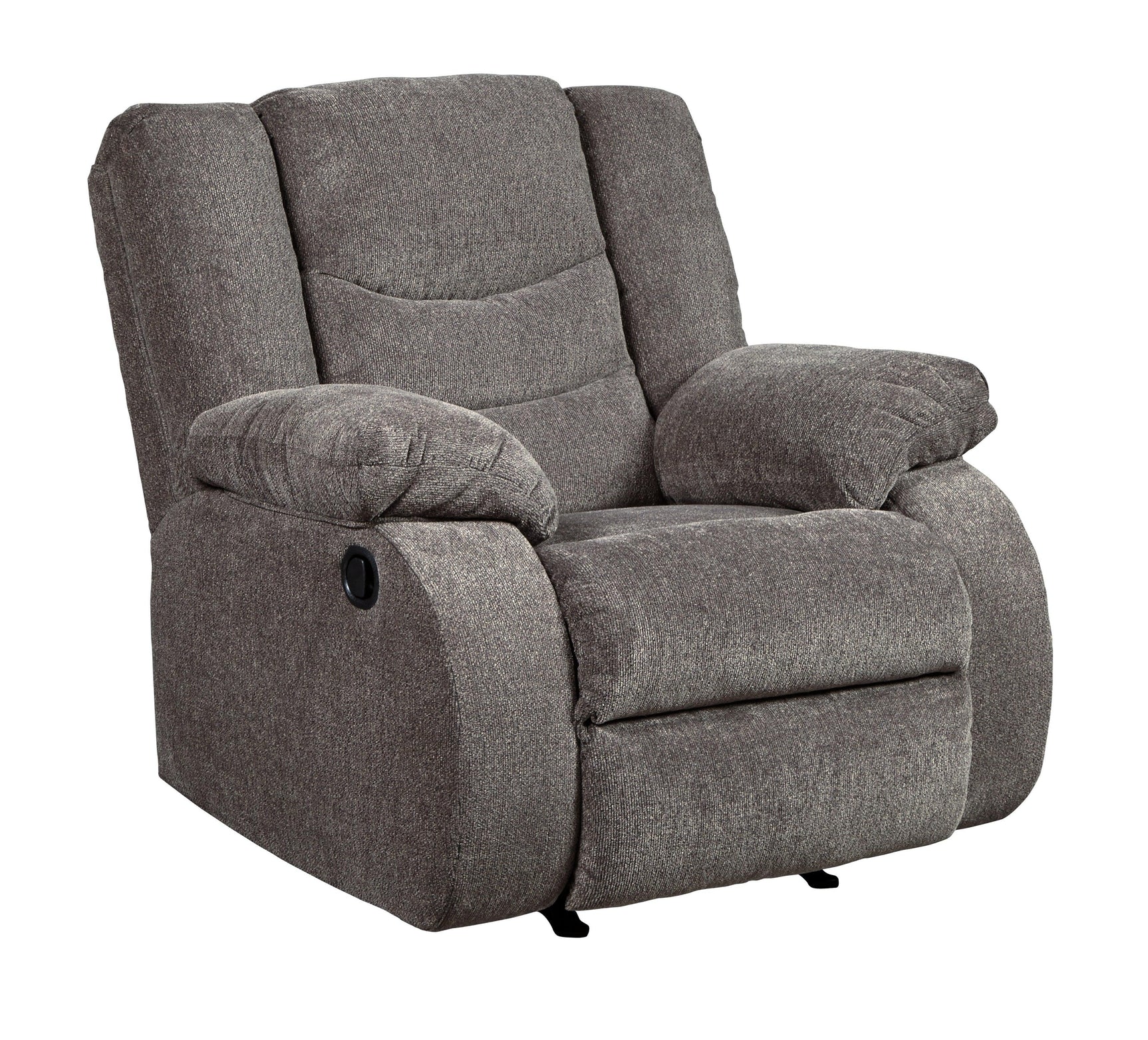 Tulen Gray Chenille Recliner - Ella Furniture