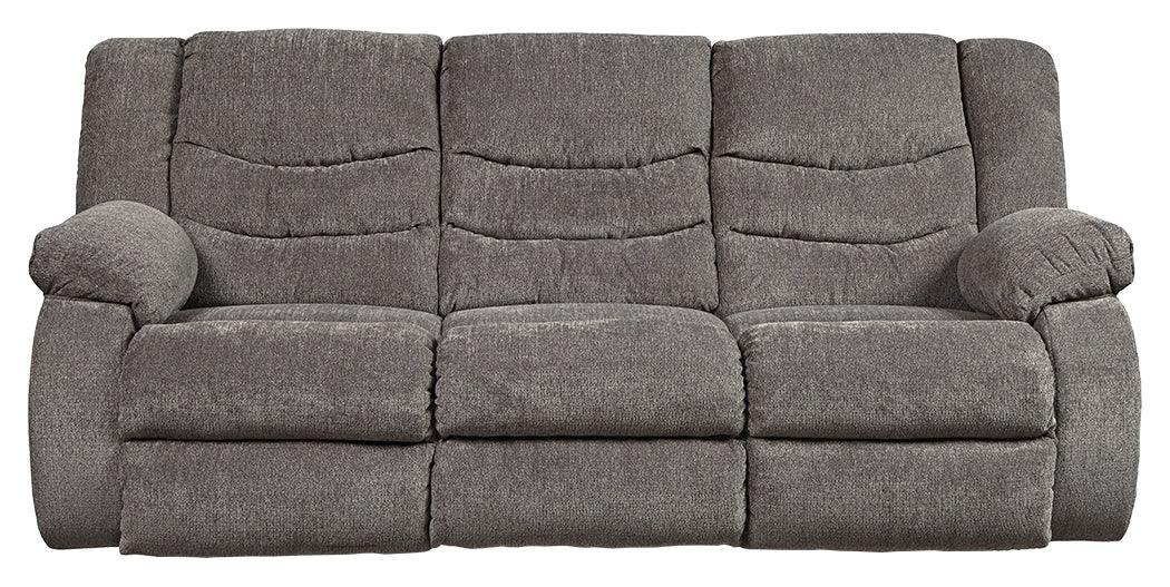 Tulen Gray Chenille Reclining Sofa - Ella Furniture