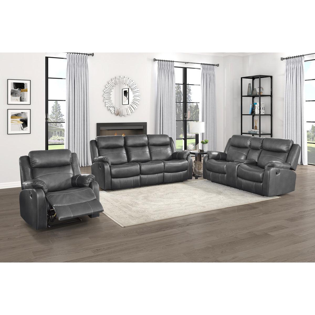 Yerba Dark Gray Solid Wood And Plywood Lay Flat Polished Microfiber Upholstered Reclining Chair - Ella Furniture