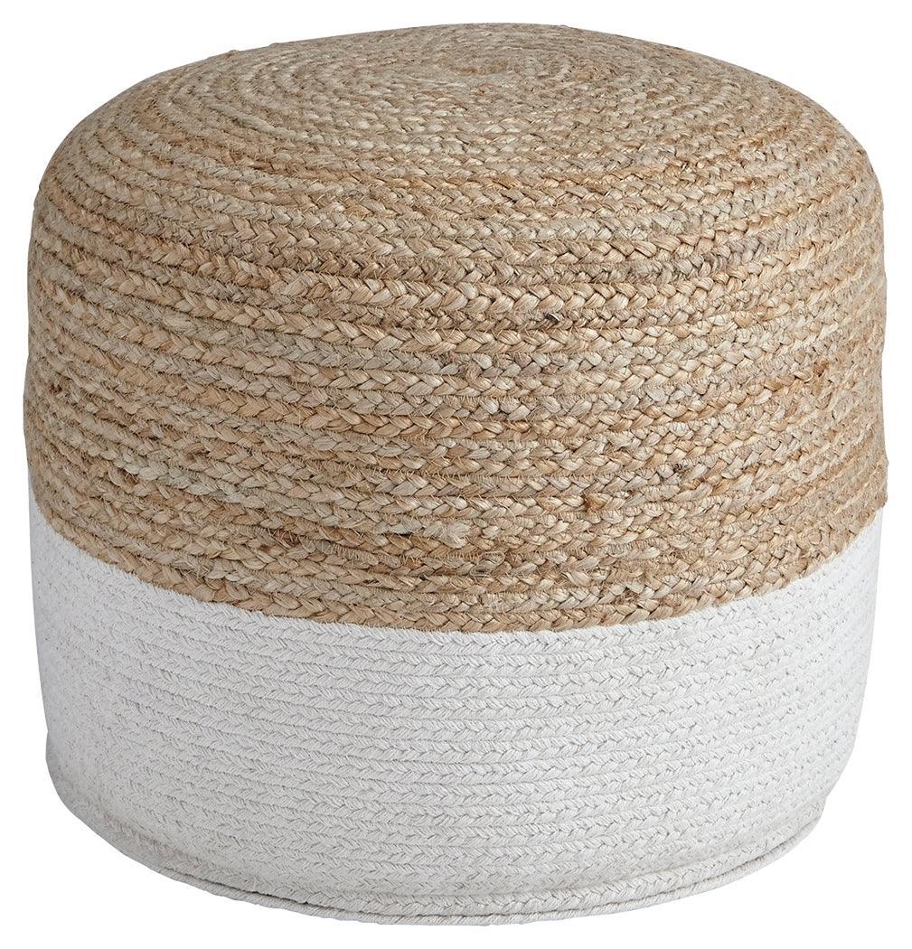 Sweed Valley Natural/white Pouf - Ella Furniture