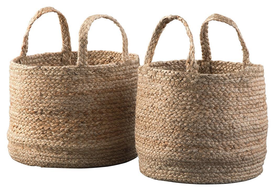 Brayton natural jute baskets side angle