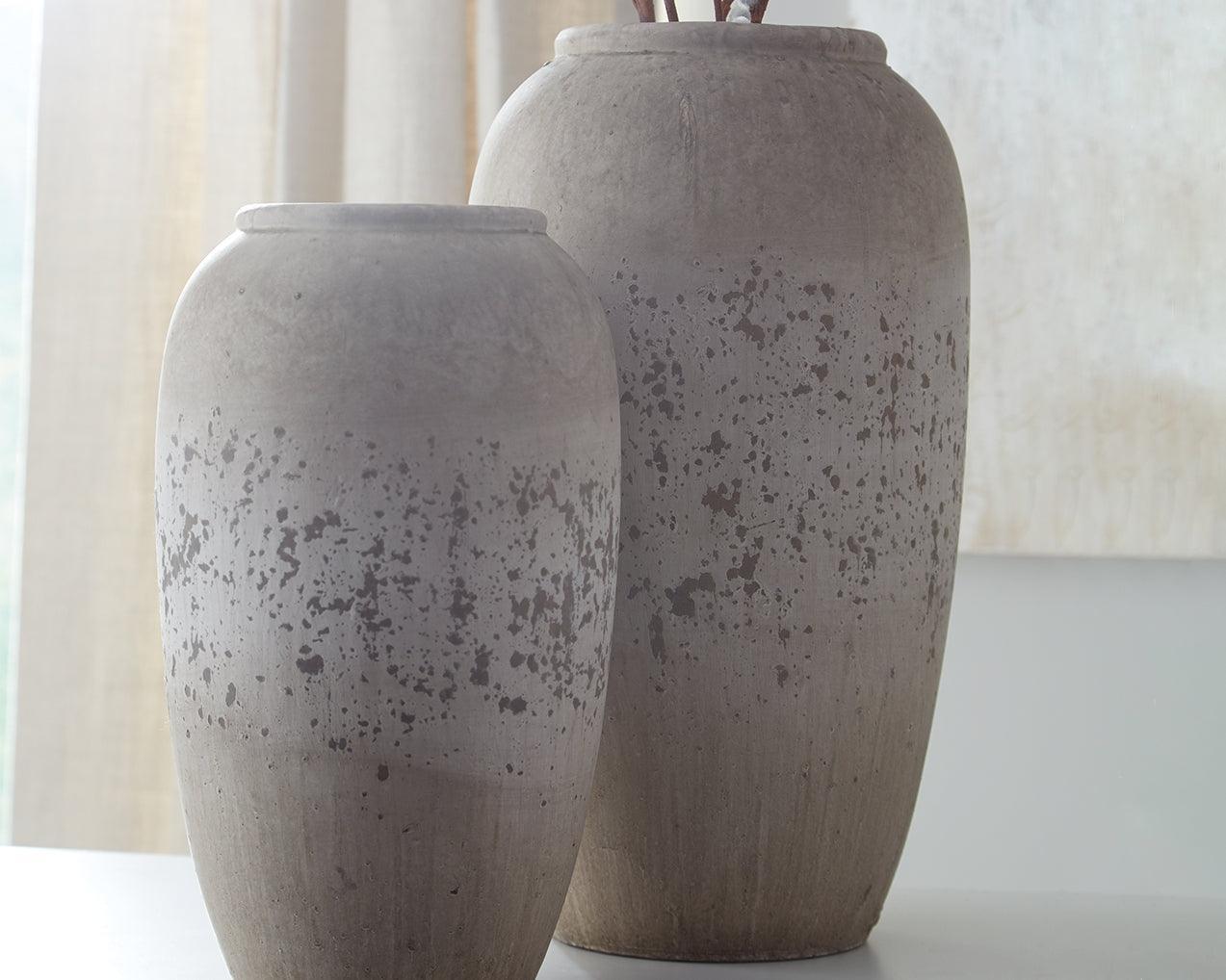 Dimitra Brown/cream Vase (Set Of 2) - Ella Furniture