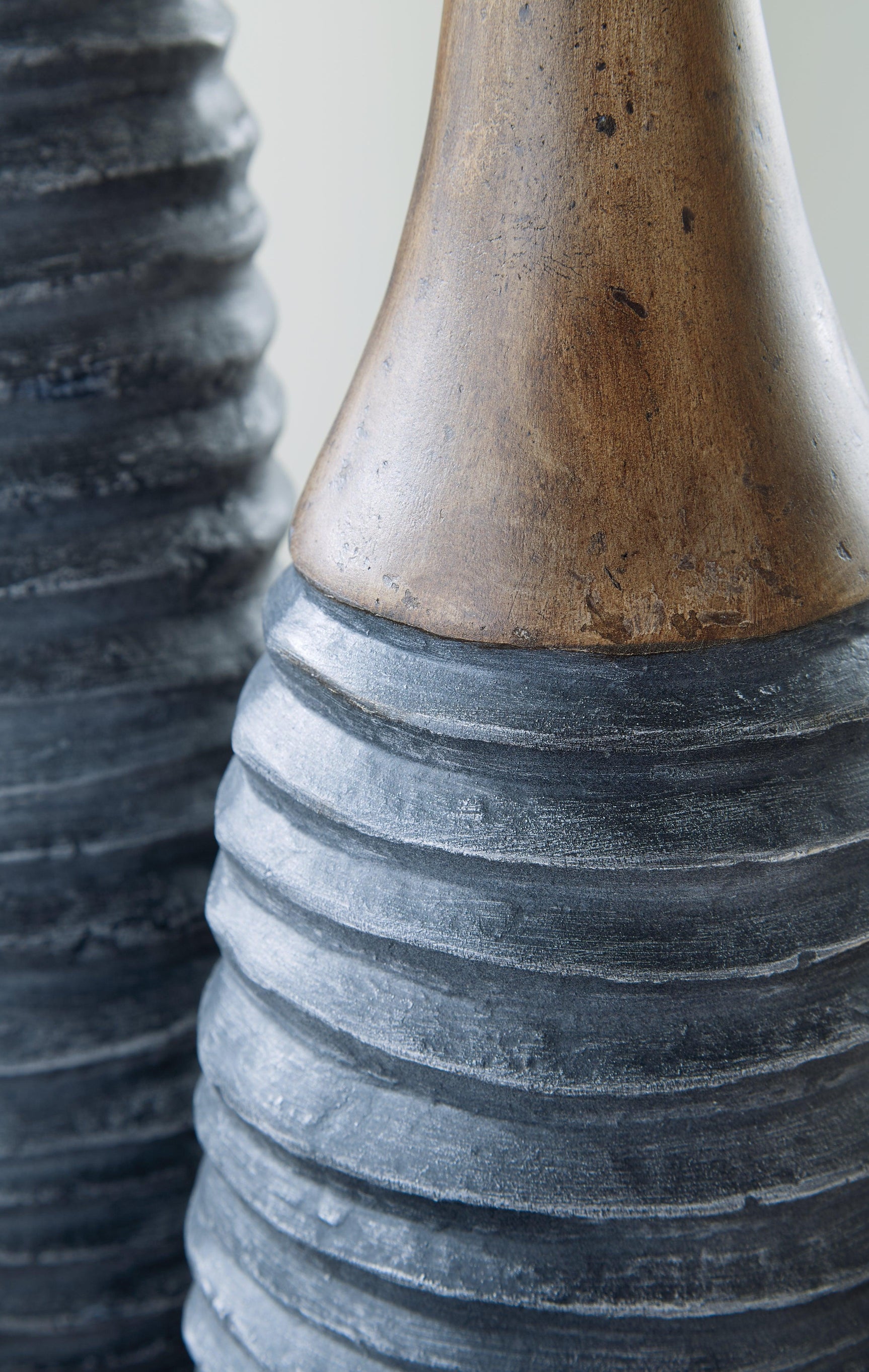 Blayze Antique Gray/brown Vase (Set Of 2) - Ella Furniture