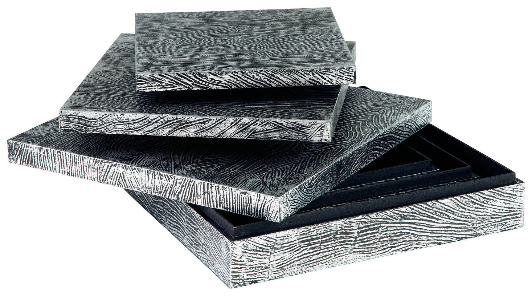 Keldy Antique Pewter Finish Box (Set Of 3) - Ella Furniture