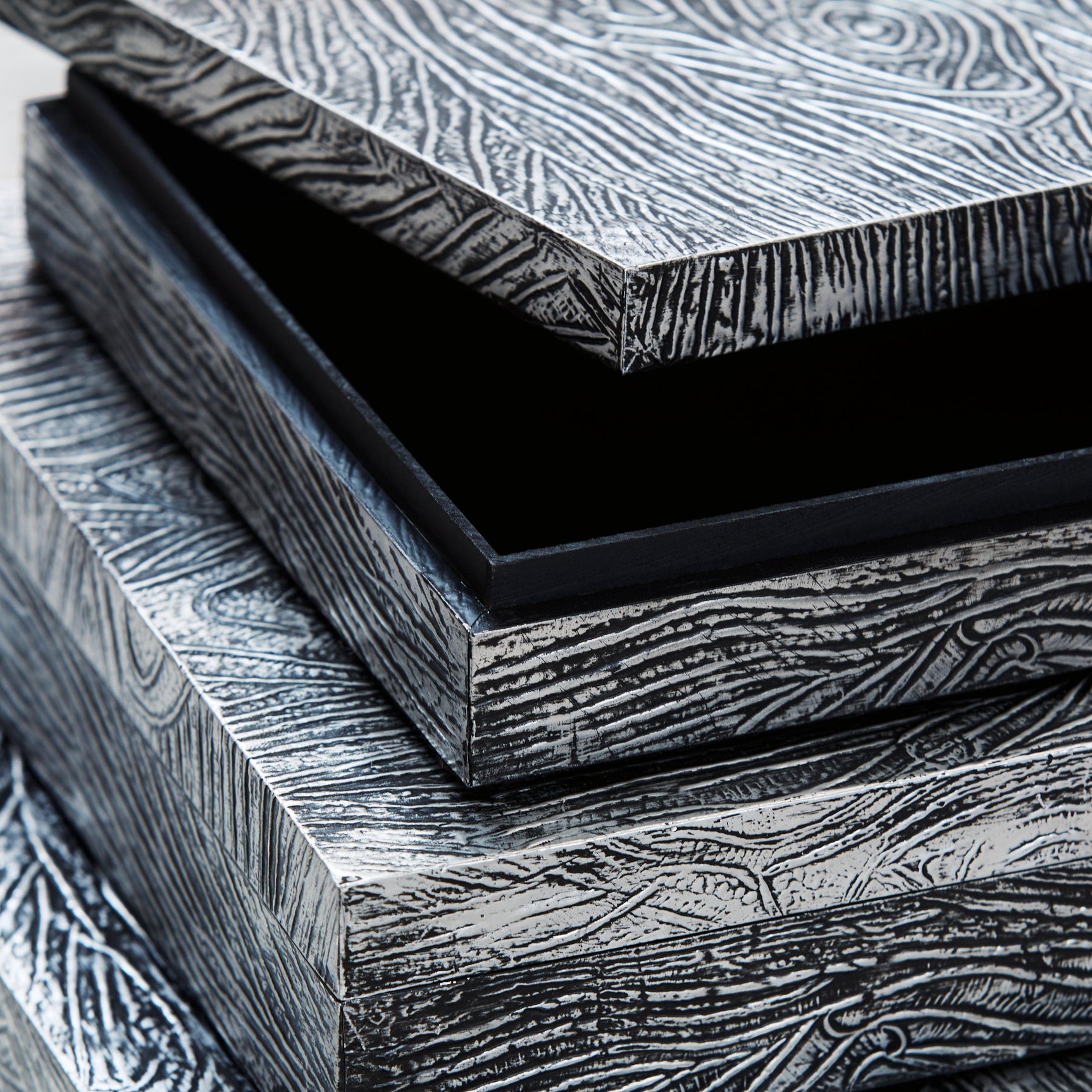 Keldy Antique Pewter Finish Box (Set Of 3) - Ella Furniture