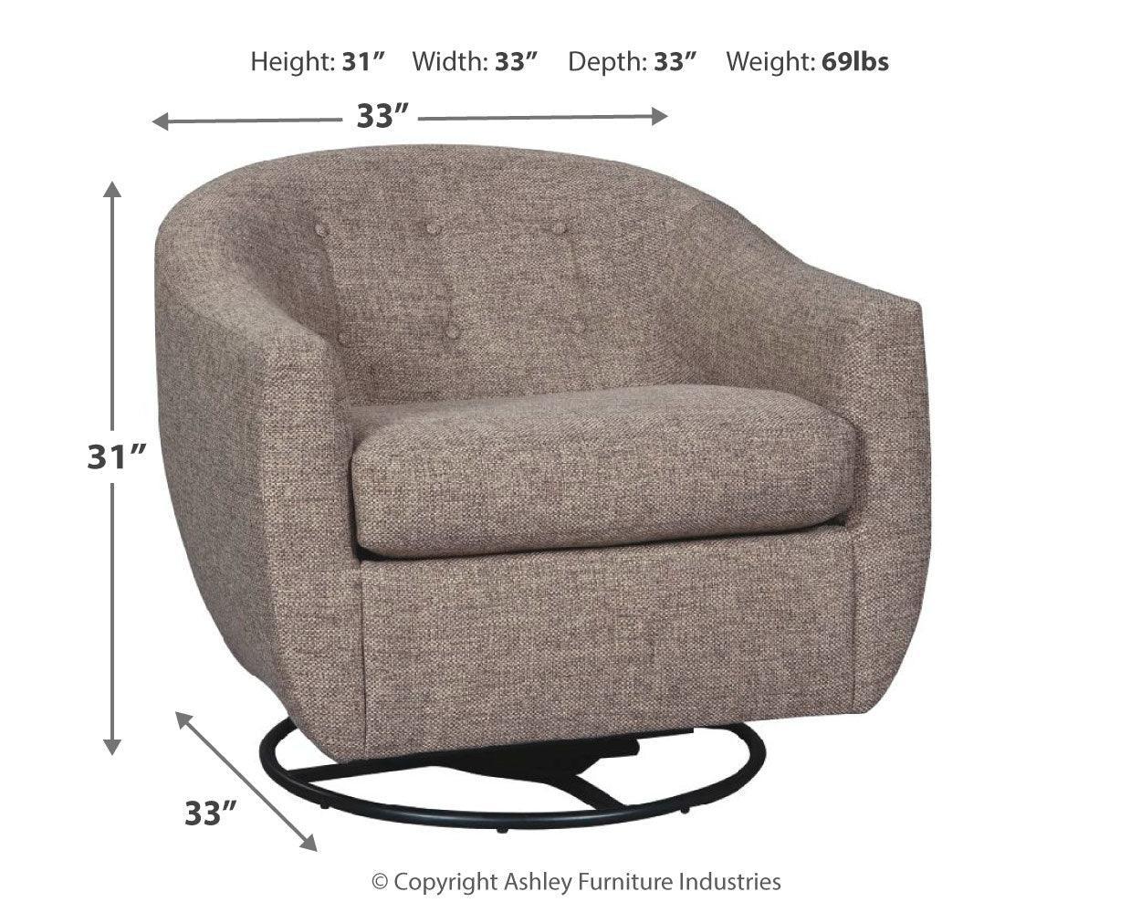Upshur Taupe Accent Chair - Ella Furniture