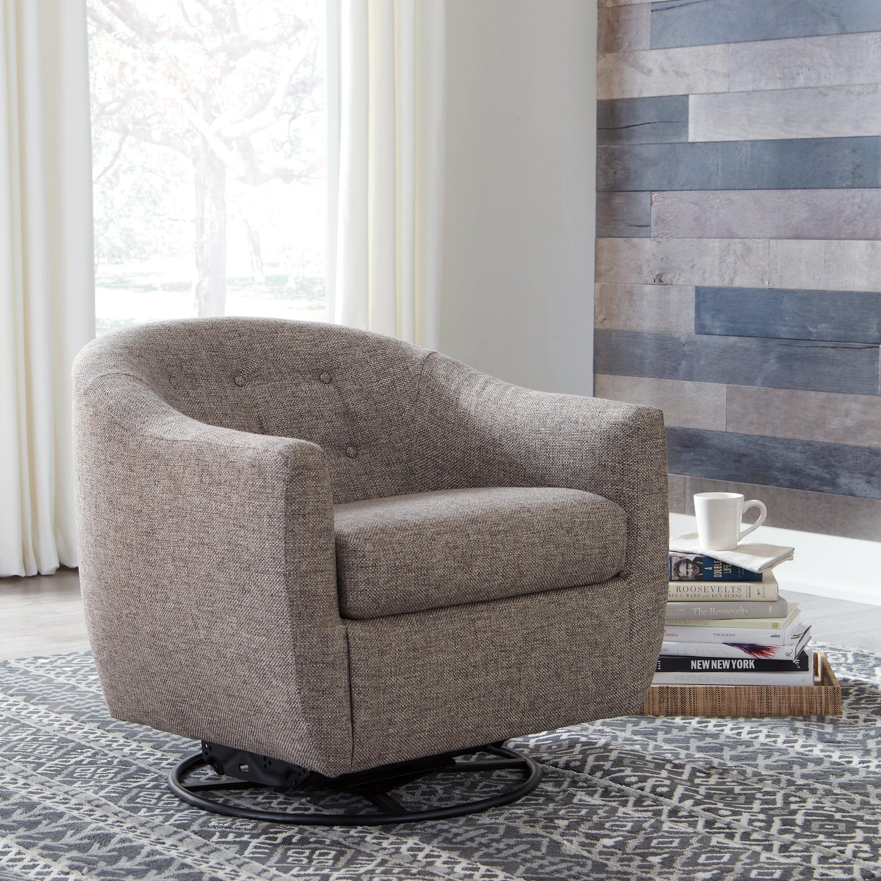 Upshur Taupe Accent Chair - Ella Furniture