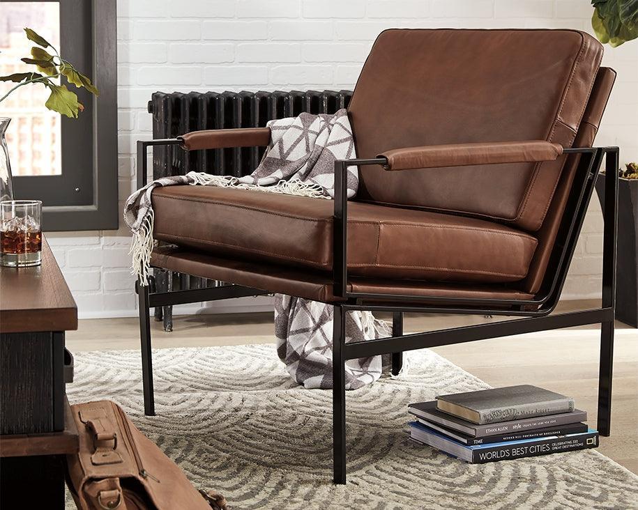 Puckman Brown/silver Finish Accent Chair - Ella Furniture