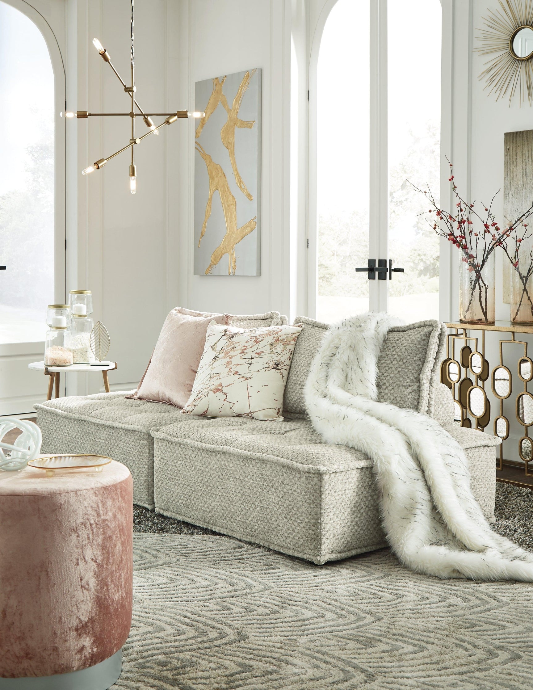 Bales Taupe 2-Piece Modular Seating - Ella Furniture