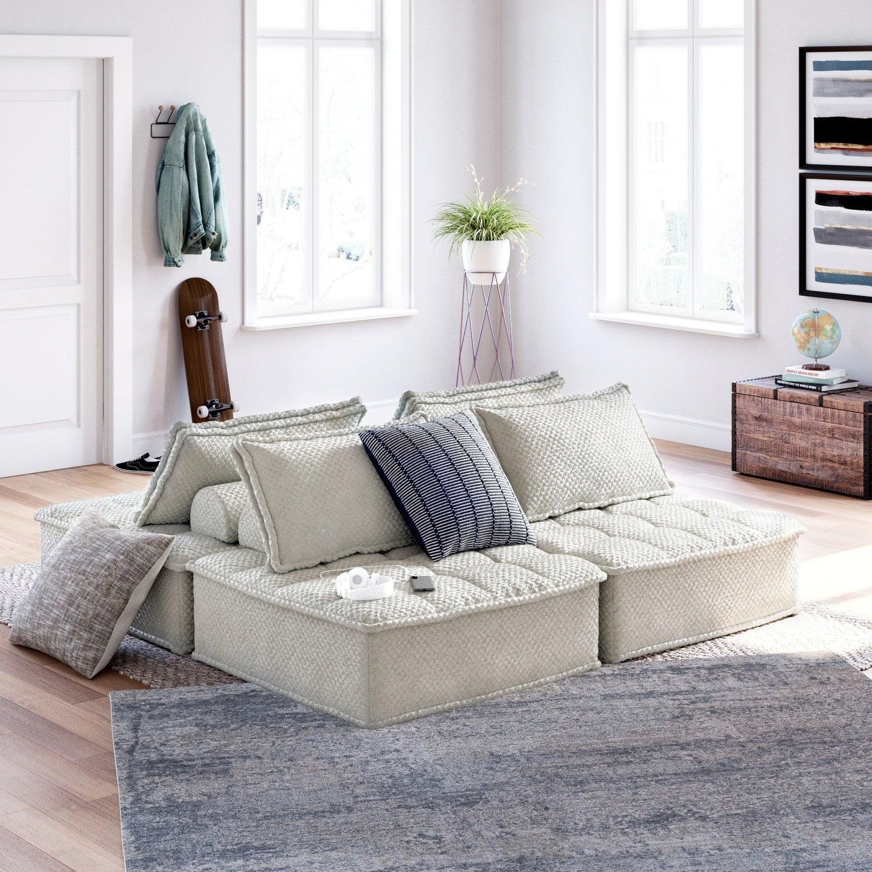 Bales Taupe 4-Piece Modular Seating - Ella Furniture