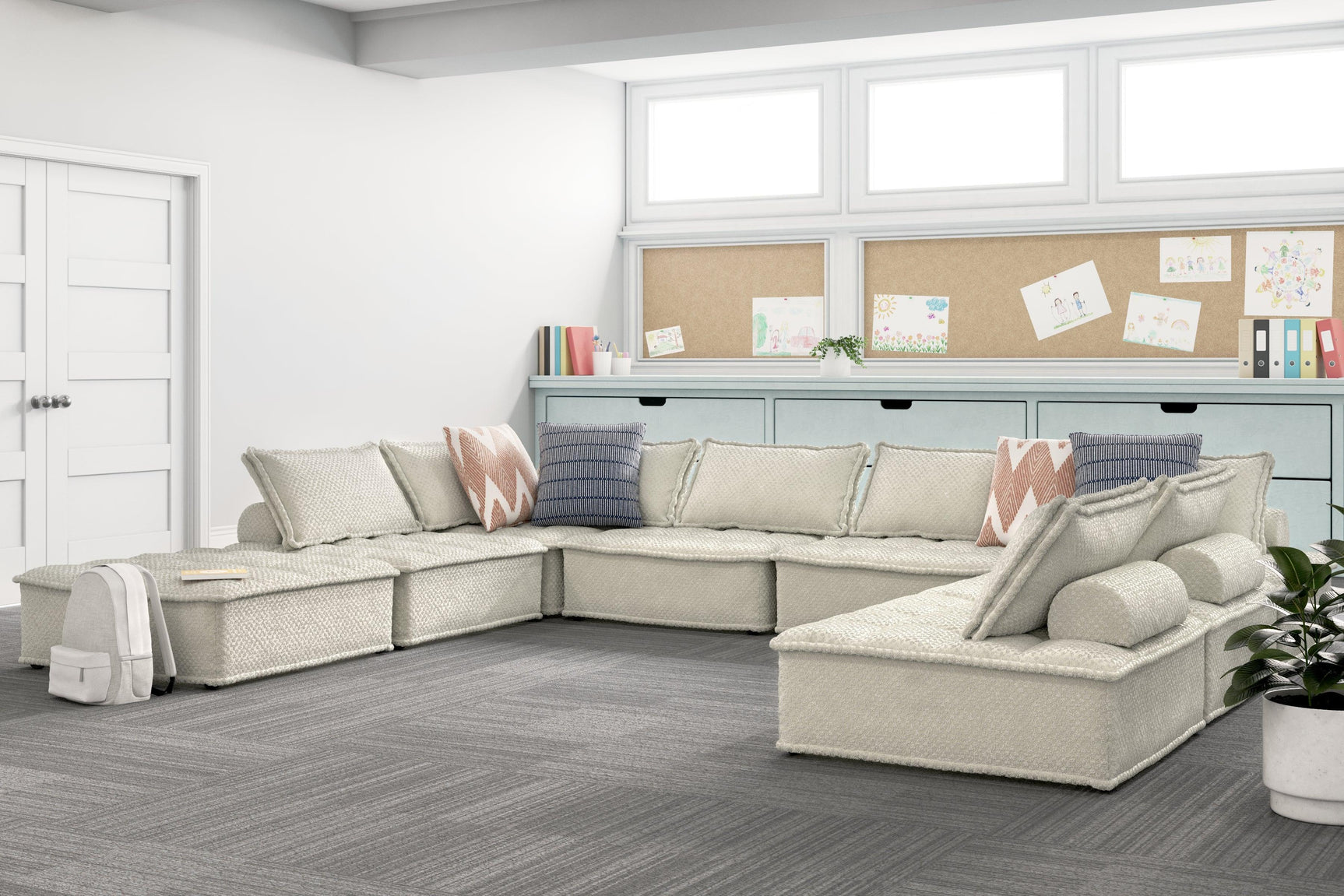 Bales Taupe 8-Piece Modular Seating - Ella Furniture