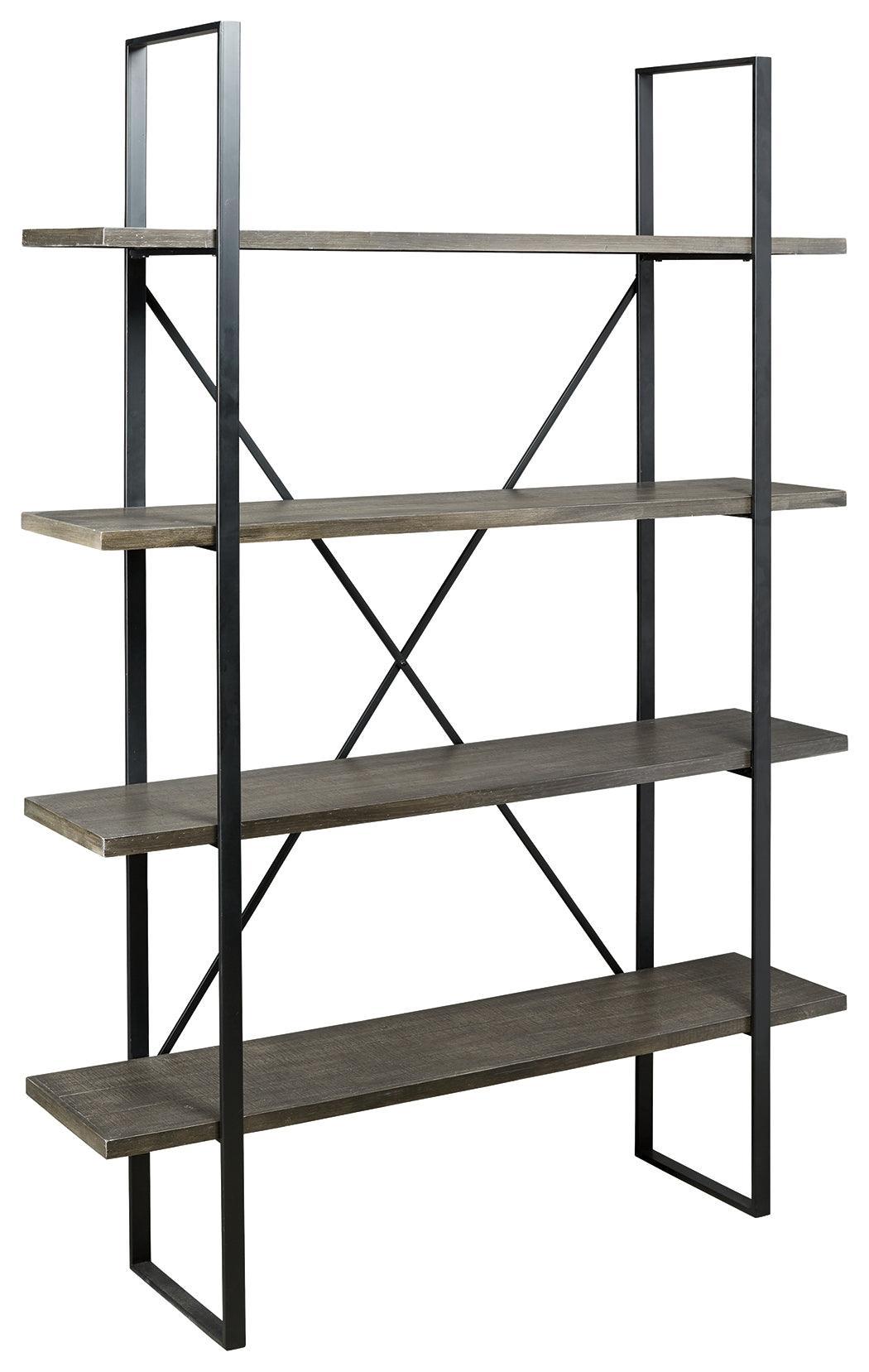 Gilesgrove Black/gray Bookcase - Ella Furniture