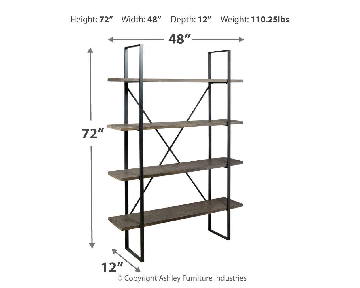 Gilesgrove Black/gray Bookcase - Ella Furniture