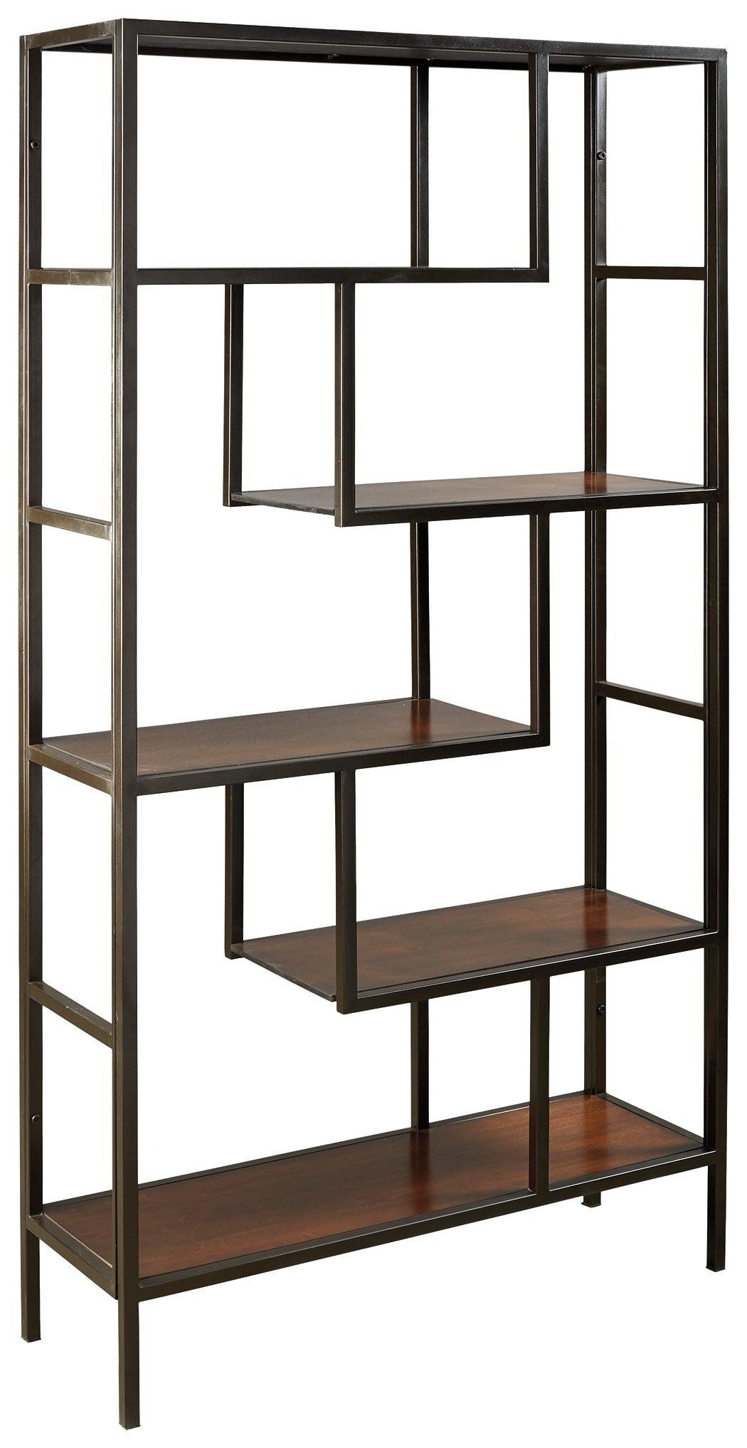 Frankwell Brown/Black Bookcase - Ella Furniture