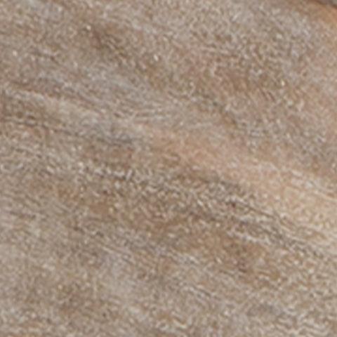Close-up of Fossil Ridge Storage Bench antique white beige finish and carved details