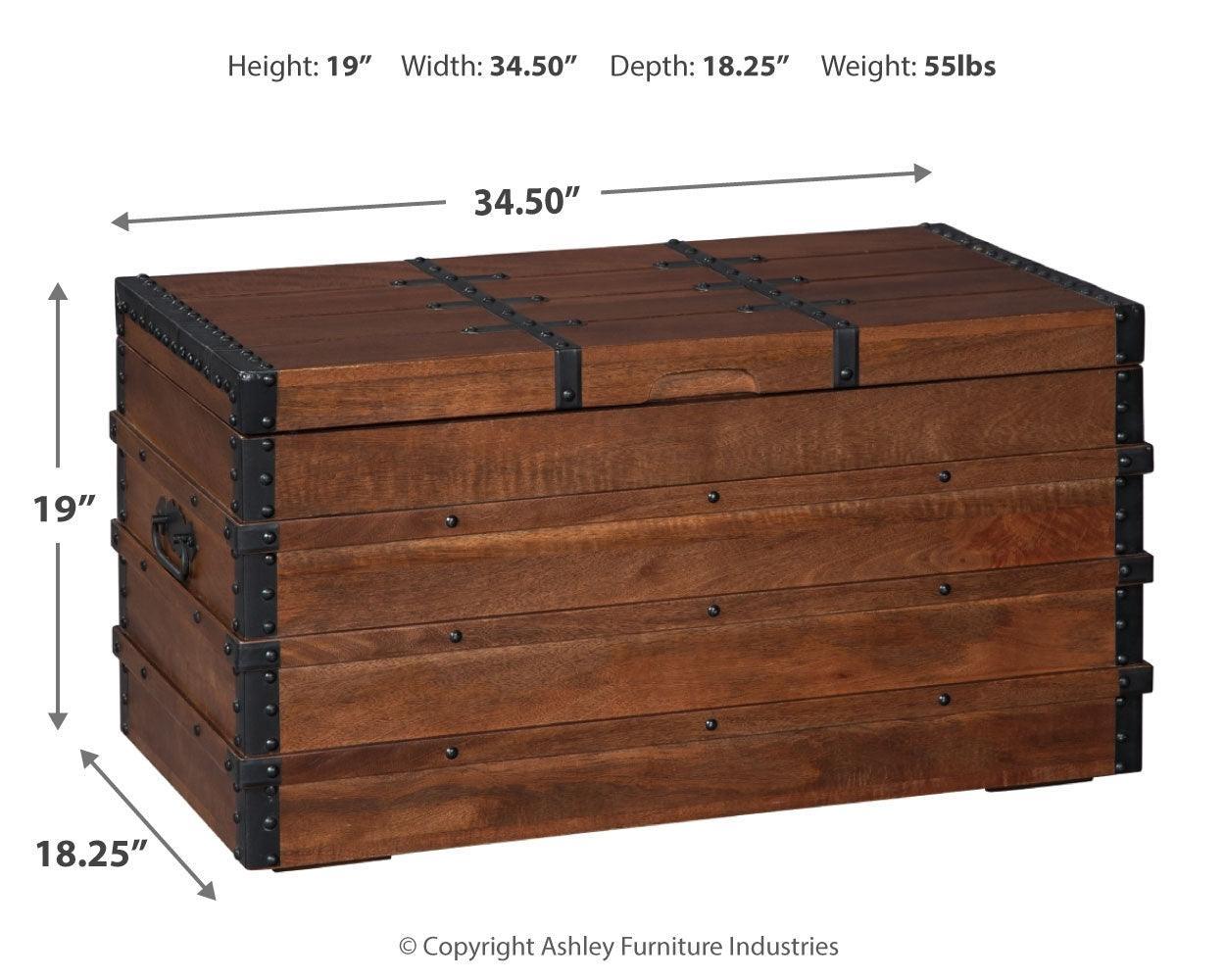Kettleby Brown Storage Trunk - Ella Furniture