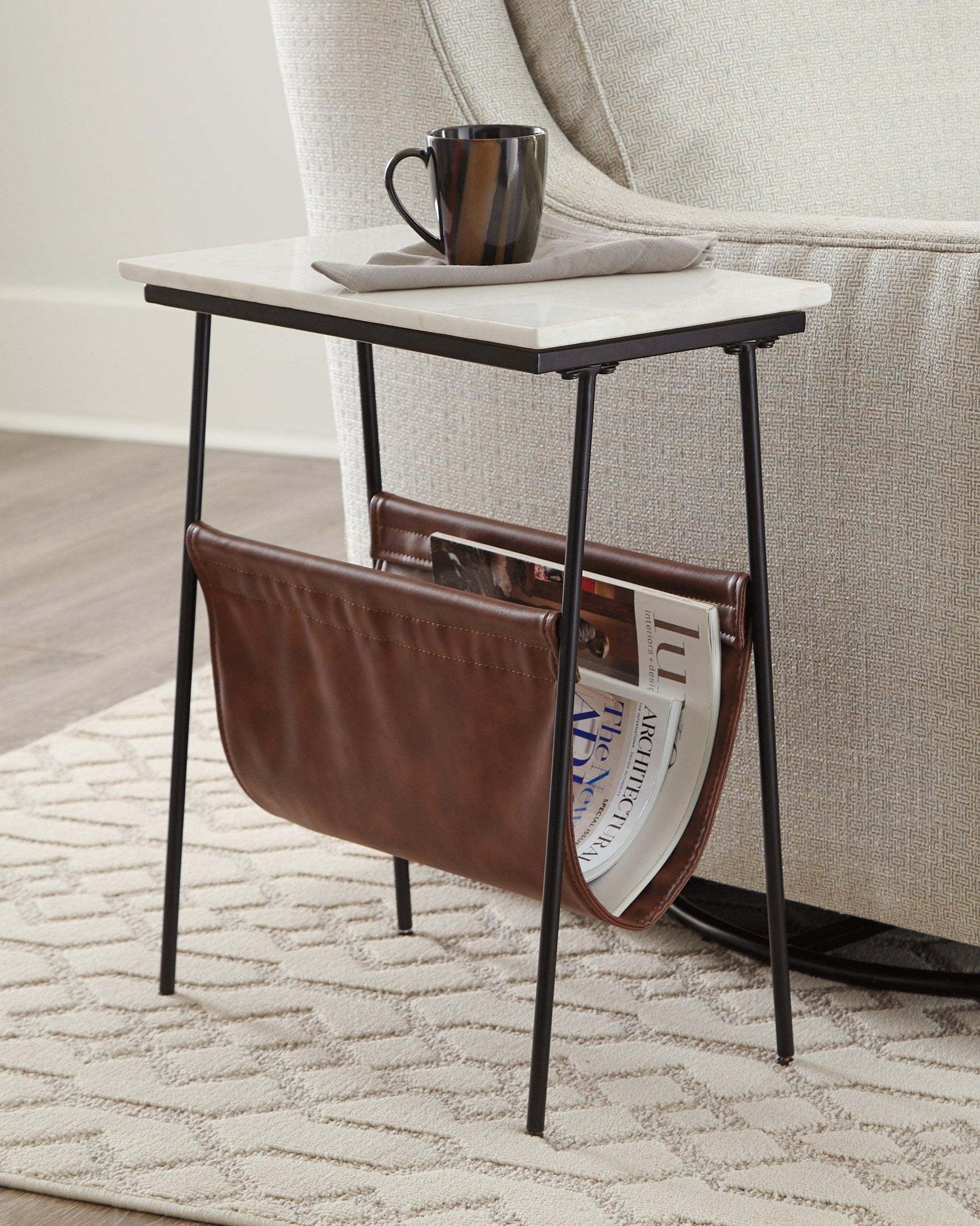 Etanbury Brown/Black/white Accent Table - Ella Furniture