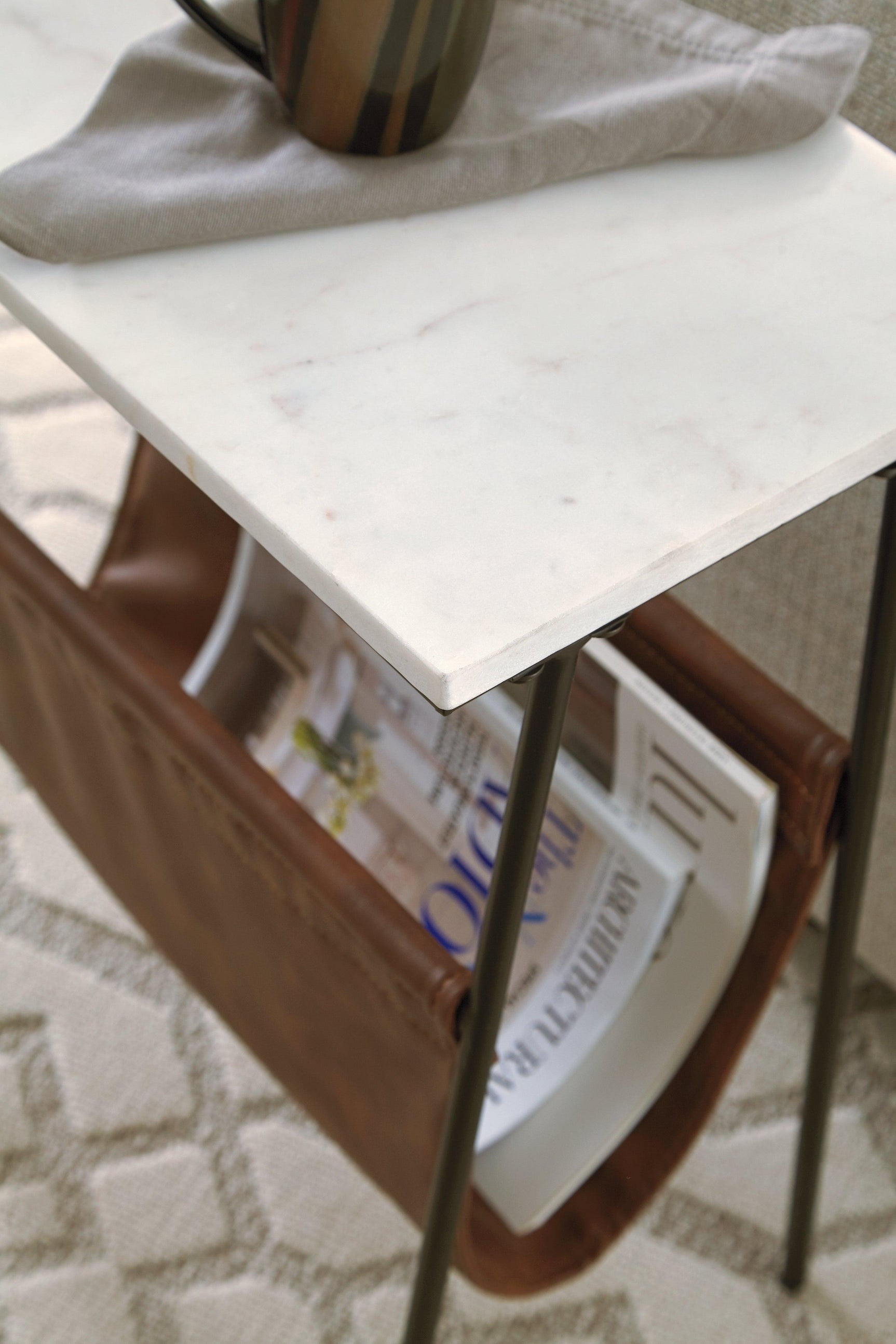 Etanbury Brown/Black/white Accent Table - Ella Furniture