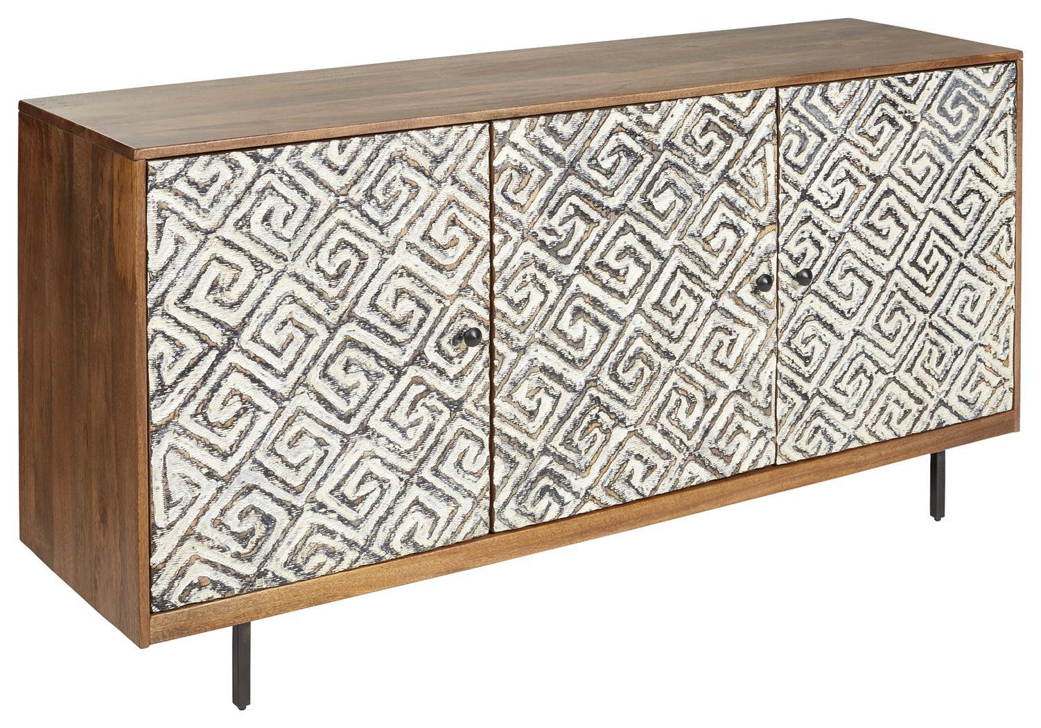 Kerrings Brown/Black/white Accent Cabinet - Ella Furniture