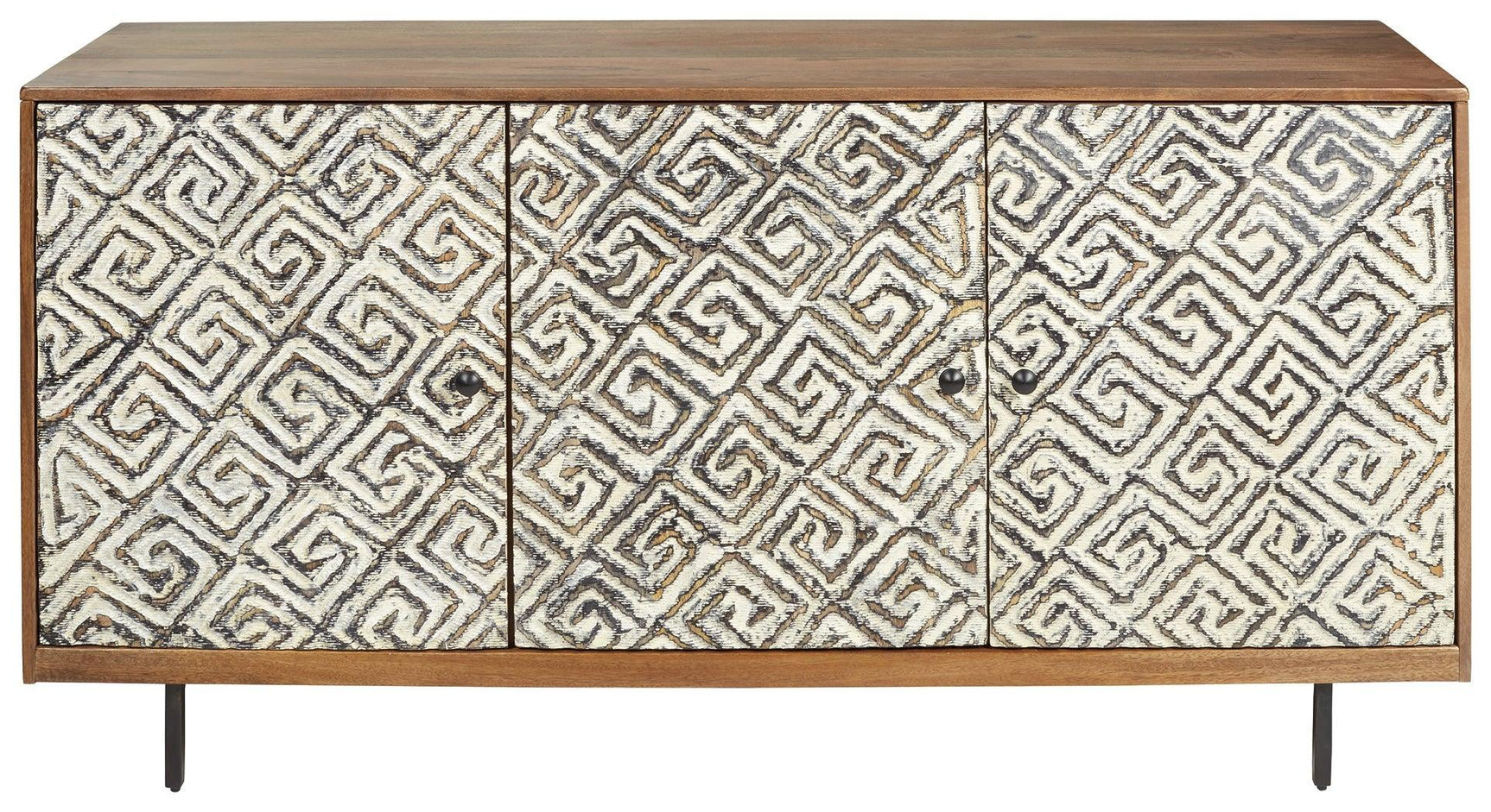 Kerrings Brown/Black/white Accent Cabinet - Ella Furniture