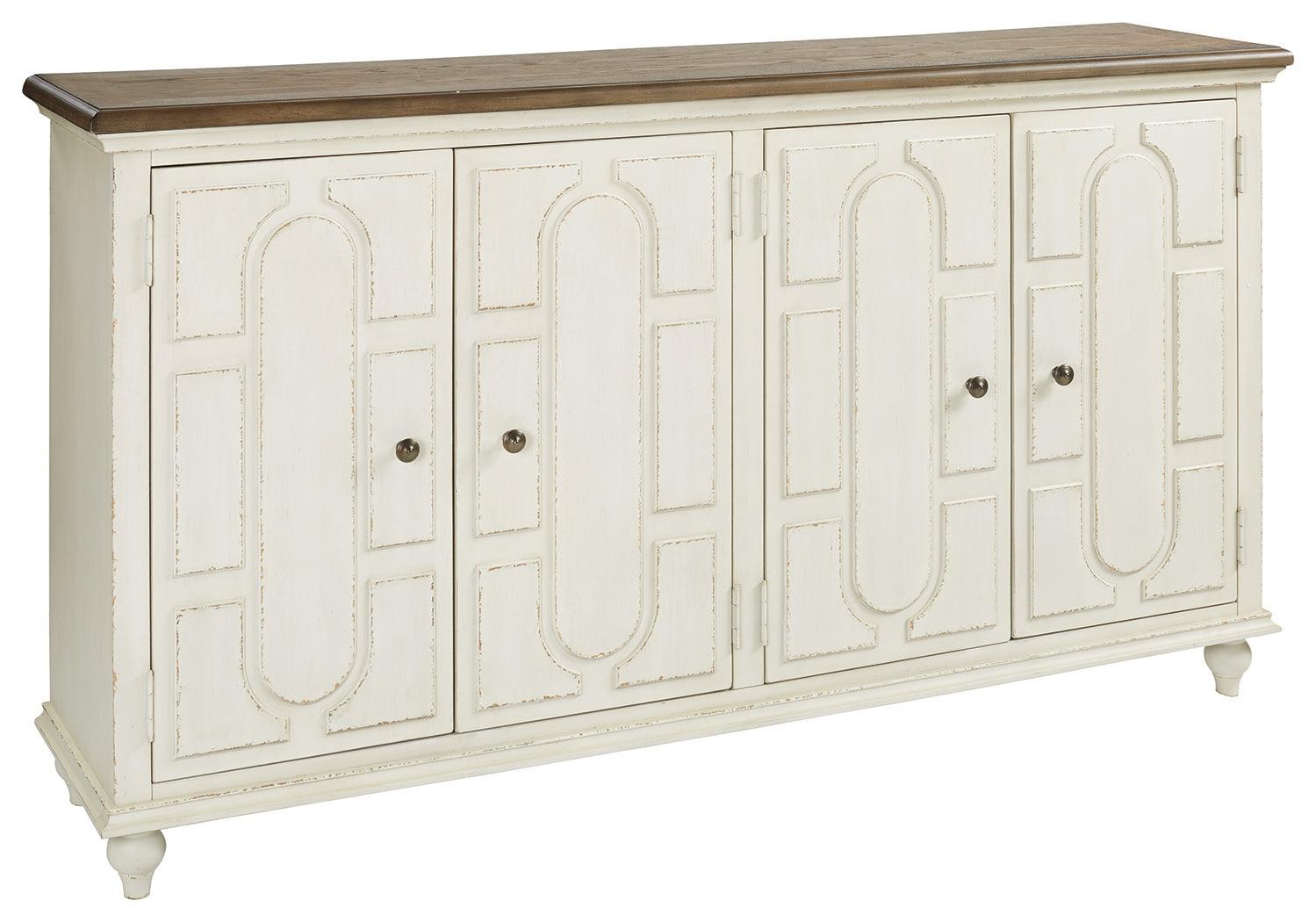 Roranville Antique White Accent Cabinet - Ella Furniture