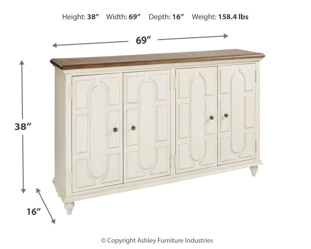 Roranville Antique White Accent Cabinet - Ella Furniture