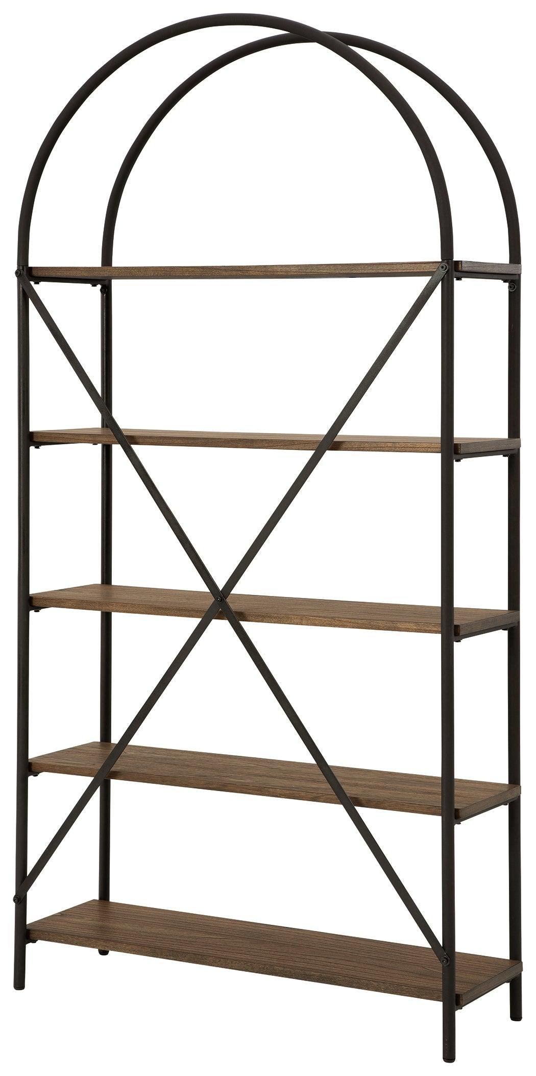 Galtbury Brown/Black Bookcase - Ella Furniture